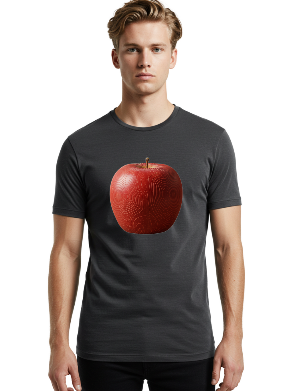 Red-Apple-6 Men'S Graphic Tee, 100% Cotton, Comfortable Casual Summer Wear, Machine Washable, Vintage Camera, Old Camera, Antique Camera, Black Camera, Classic Photography, Photography Equipment, Nostalgic Device, Film Camera, Camera Art Bao789