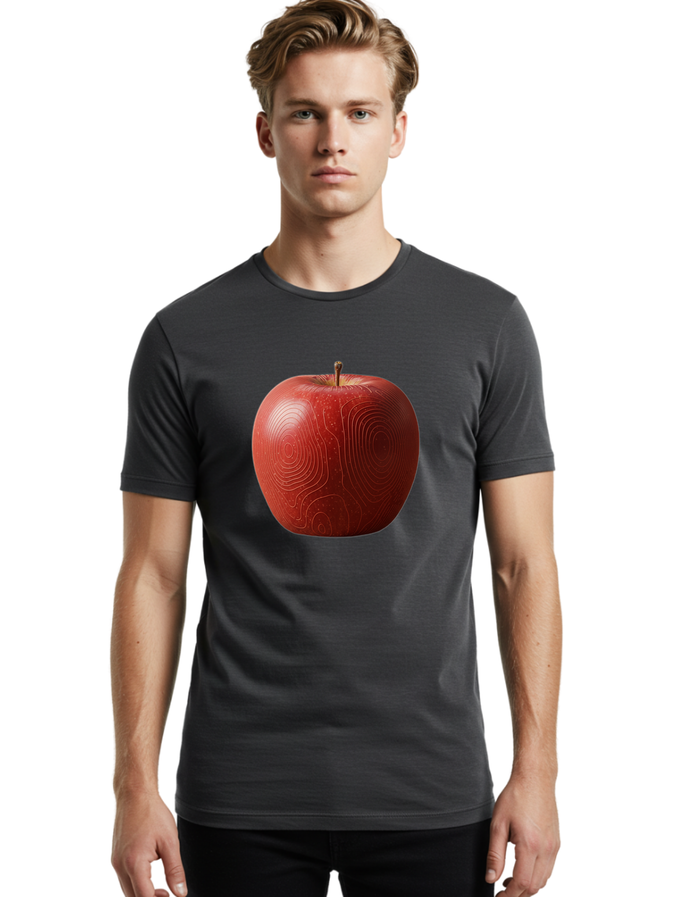 Red-Apple-6 Men'S Graphic Tee, 100% Cotton, Comfortable Casual Summer Wear, Machine Washable, Vintage Camera, Old Camera, Antique Camera, Black Camera, Classic Photography, Photography Equipment, Nostalgic Device, Film Camera, Camera Art Bao789