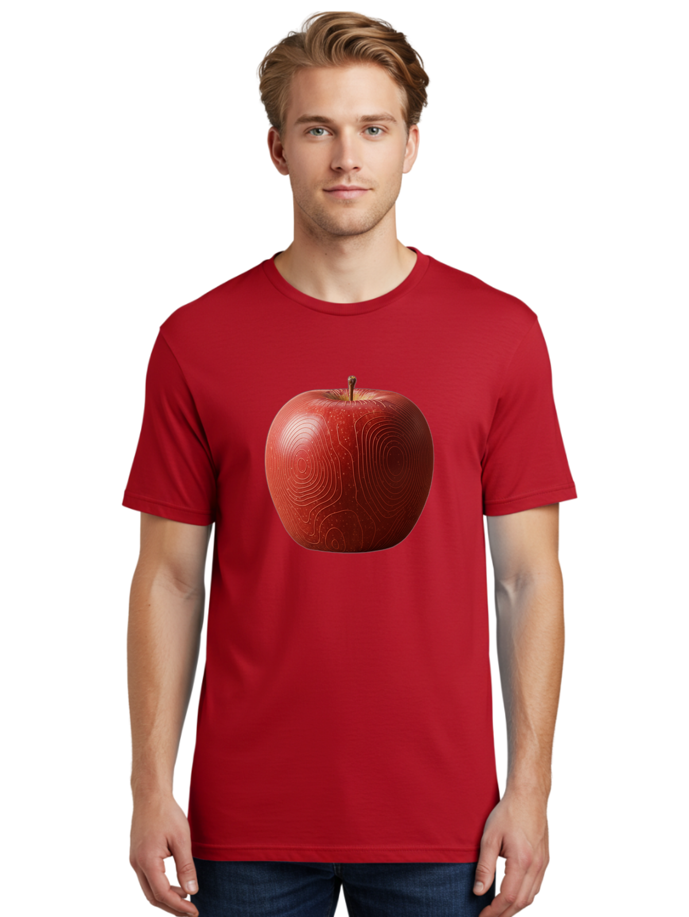 Red-Apple-6 Men'S Graphic Tee, 100% Cotton, Comfortable Casual Summer Wear, Machine Washable, Vintage Camera, Old Camera, Antique Camera, Black Camera, Classic Photography, Photography Equipment, Nostalgic Device, Film Camera, Camera Art Bao789