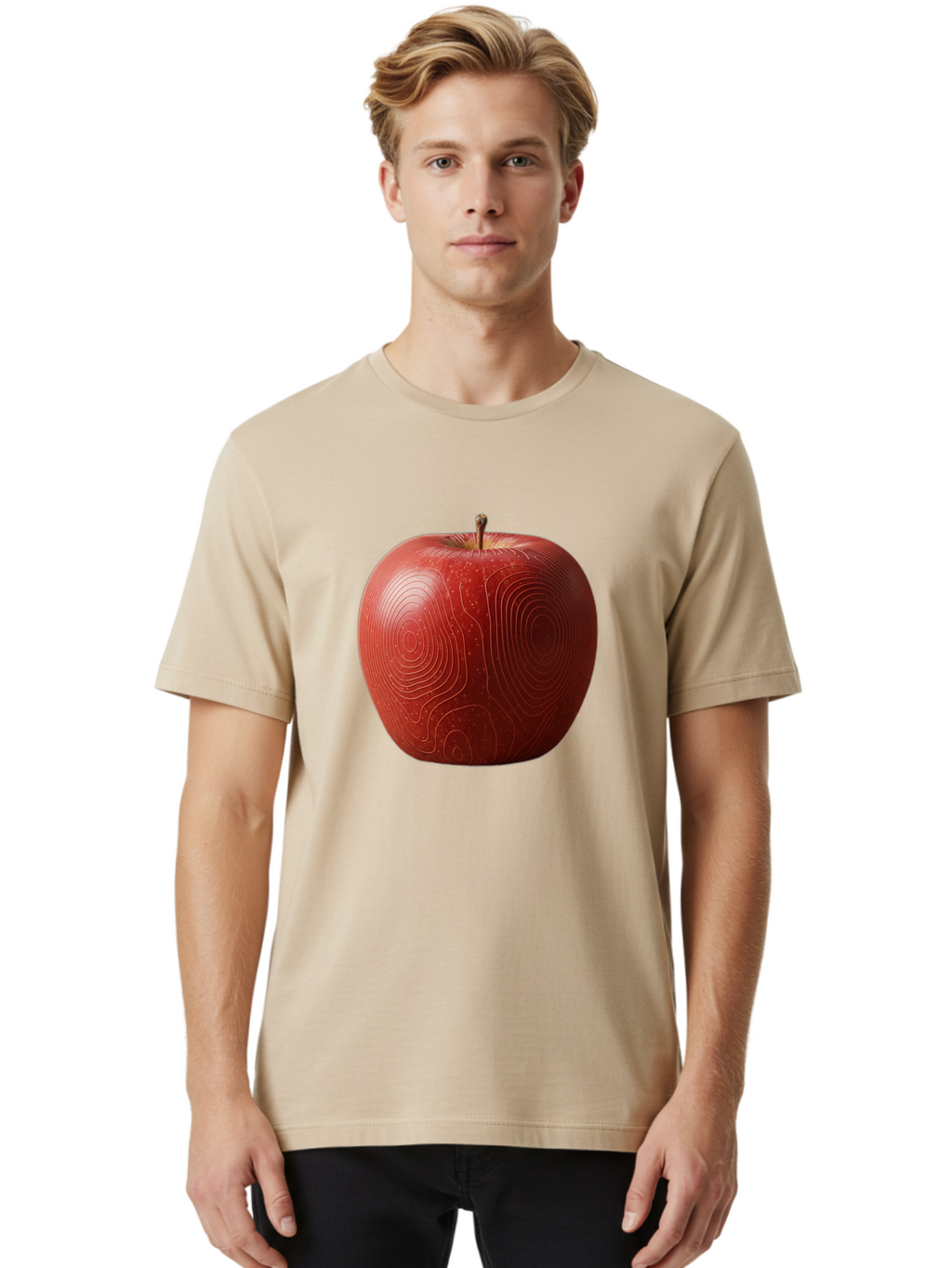 Red-Apple-6 Men'S Graphic Tee, 100% Cotton, Comfortable Casual Summer Wear, Machine Washable, Vintage Camera, Old Camera, Antique Camera, Black Camera, Classic Photography, Photography Equipment, Nostalgic Device, Film Camera, Camera Art Bao789