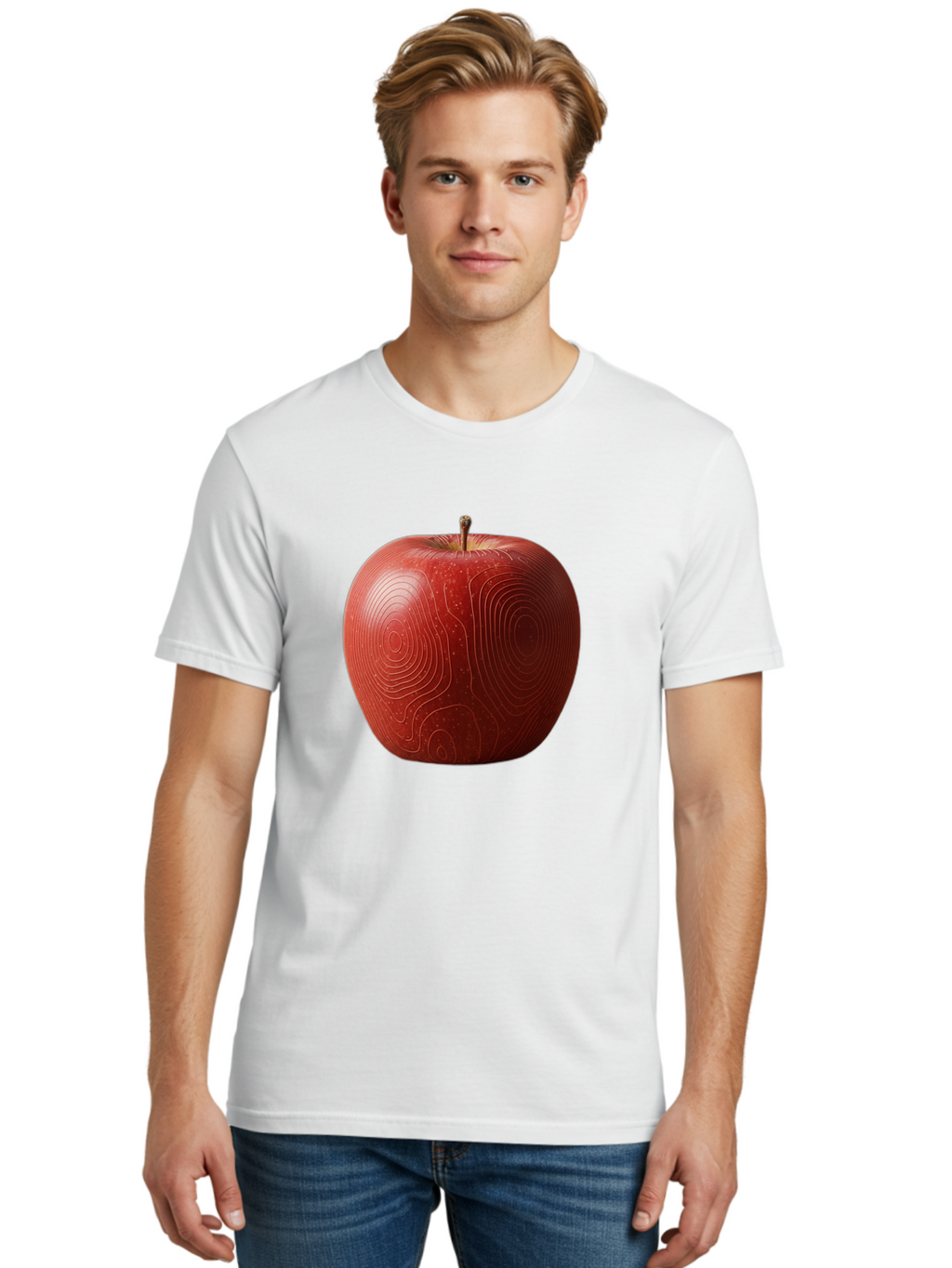 Red-Apple-6 Men'S Graphic Tee, 100% Cotton, Comfortable Casual Summer Wear, Machine Washable, Vintage Camera, Old Camera, Antique Camera, Black Camera, Classic Photography, Photography Equipment, Nostalgic Device, Film Camera, Camera Art Bao789