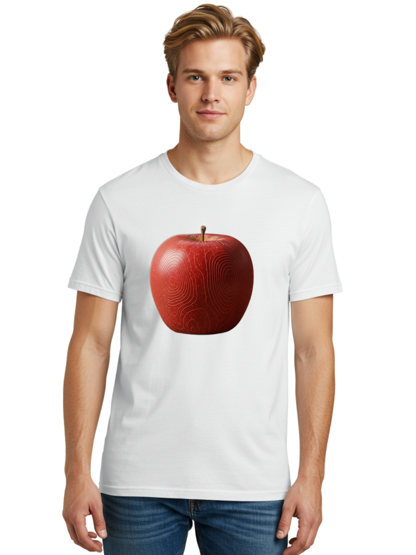 Red-Apple-6 Men'S Graphic Tee, 100% Cotton, Comfortable Casual Summer Wear, Machine Washable, Vintage Camera, Old Camera, Antique Camera, Black Camera, Classic Photography, Photography Equipment, Nostalgic Device, Film Camera, Camera Art Bao789