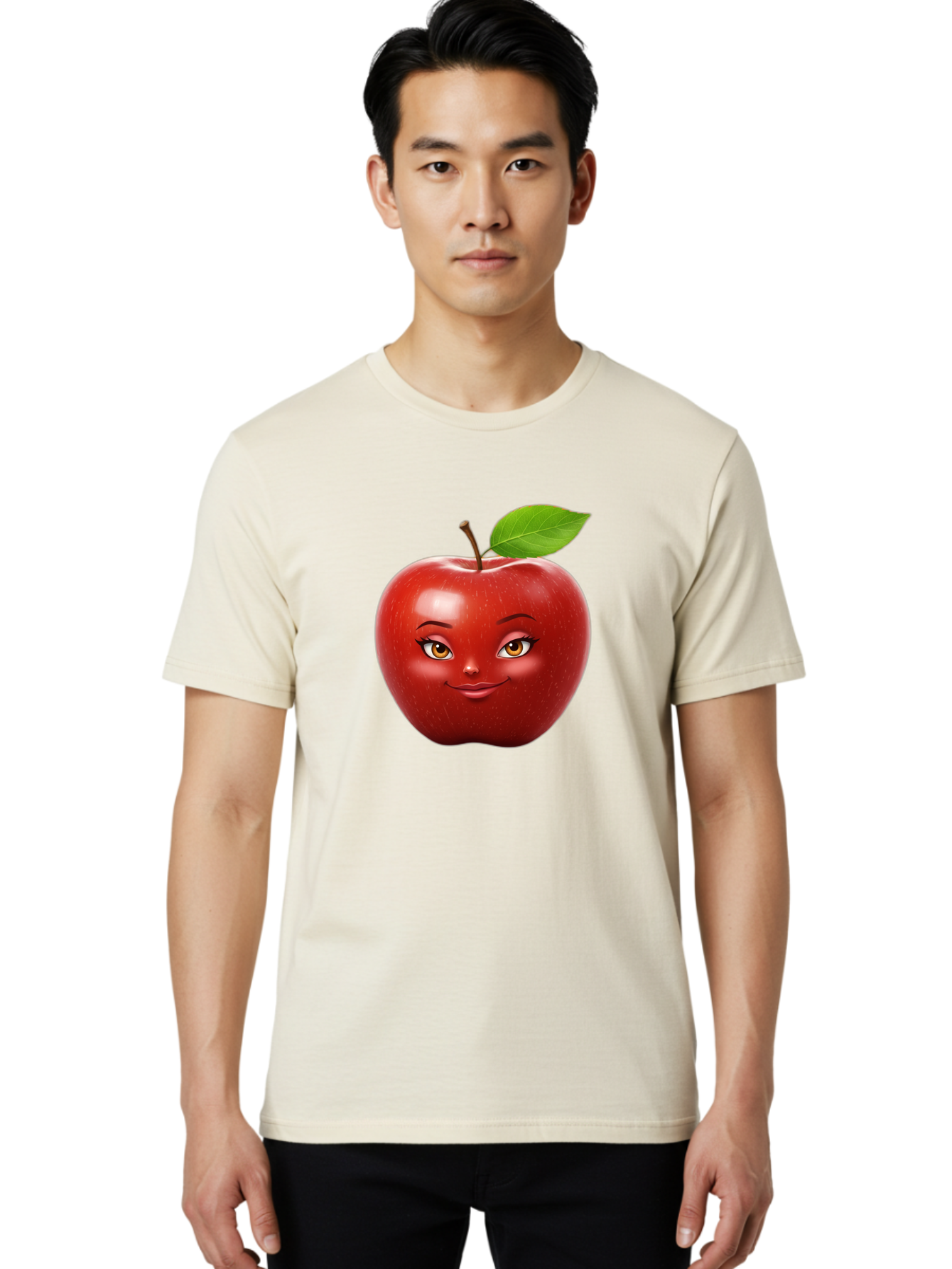 Red-Apple-With-Face Men'S Graphic Tee, 100% Cotton, Comfortable Casual Summer Wear, Machine Washable, Vintage Camera, Old Camera, Antique Camera, Black Camera, Classic Photography, Photography Equipment, Nostalgic Device, Film Camera, Bao791