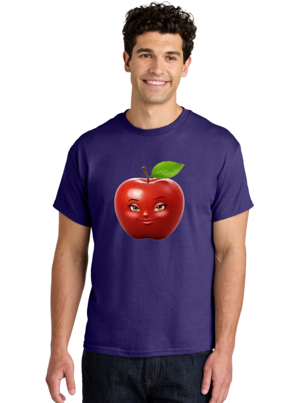 Red-Apple-With-Face Men'S Graphic Tee, 100% Cotton, Comfortable Casual Summer Wear, Machine Washable, Vintage Camera, Old Camera, Antique Camera, Black Camera, Classic Photography, Photography Equipment, Nostalgic Device, Film Camera, Bao791
