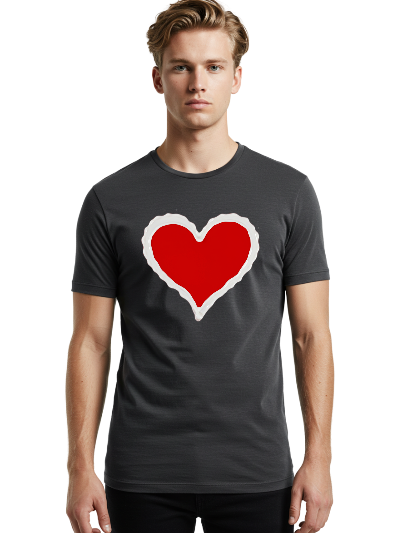 Red-Heart Men'S Graphic Tee, 100% Cotton, Comfortable Casual Summer Wear, Machine Washable, Vintage Camera, Old Camera, Antique Camera, Black Camera, Classic Photography, Photography Equipment, Nostalgic Device, Film Camera, Camera Art Bao796