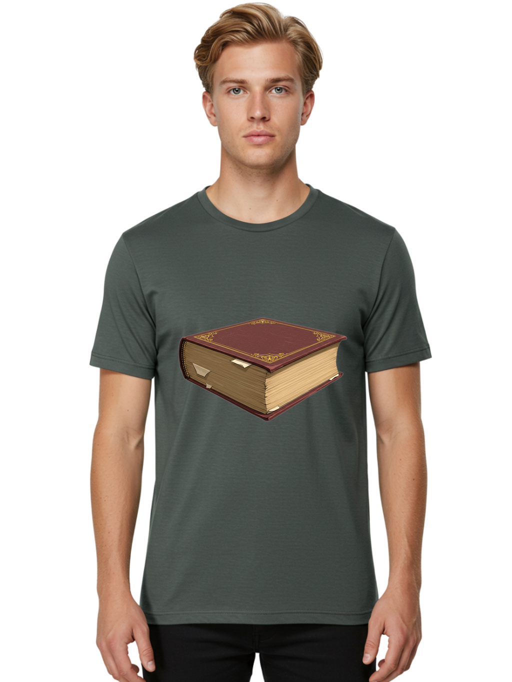 Red-Leather-Bound-Book Men'S Graphic Tee, 100% Cotton, Comfortable Casual Summer Wear, Machine Washable, Vintage Camera, Old Camera, Antique Camera, Black Camera, Classic Photography, Photography Equipment, Nostalgic Device, Film Camera, Bao797