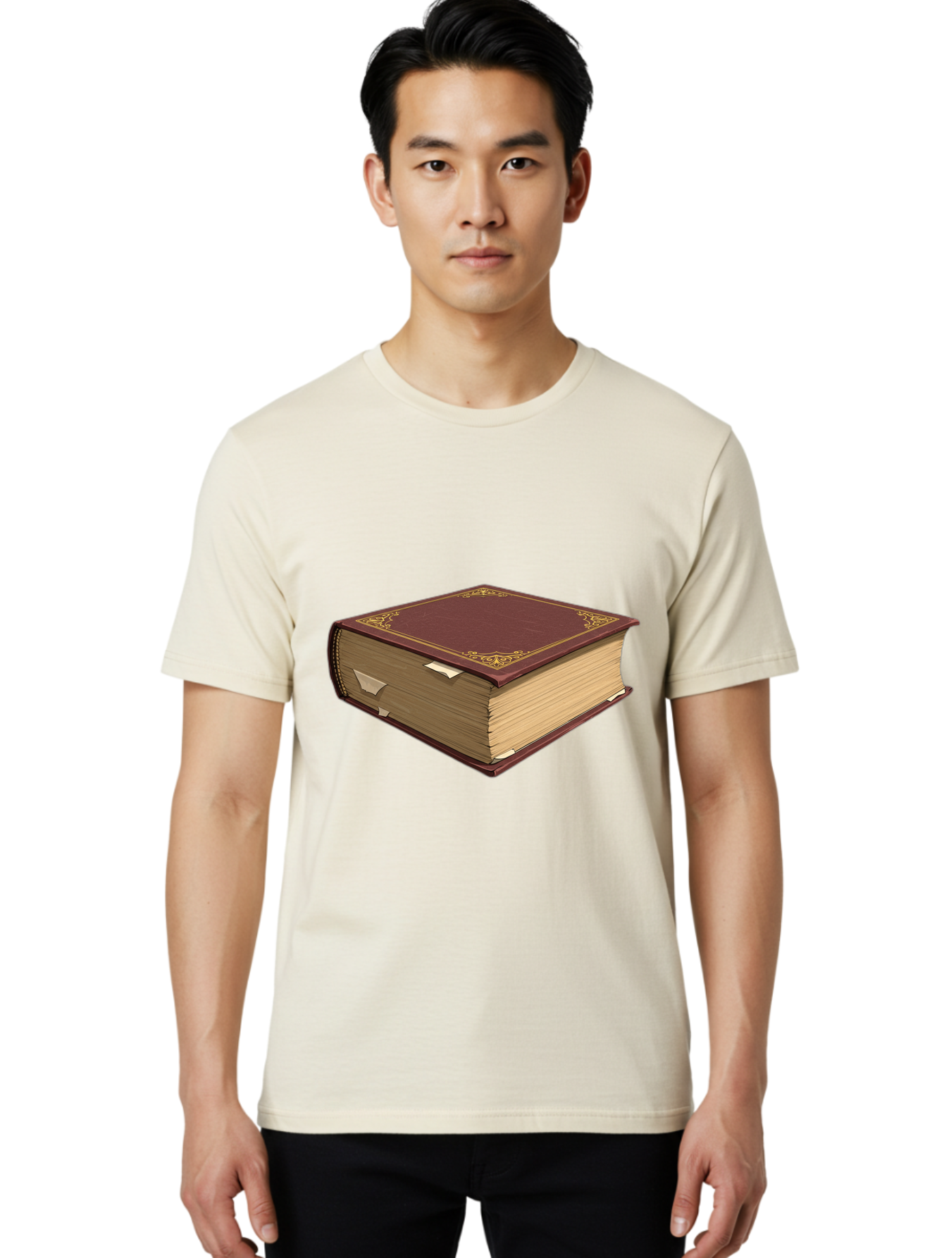 Red-Leather-Bound-Book Men'S Graphic Tee, 100% Cotton, Comfortable Casual Summer Wear, Machine Washable, Vintage Camera, Old Camera, Antique Camera, Black Camera, Classic Photography, Photography Equipment, Nostalgic Device, Film Camera, Bao797