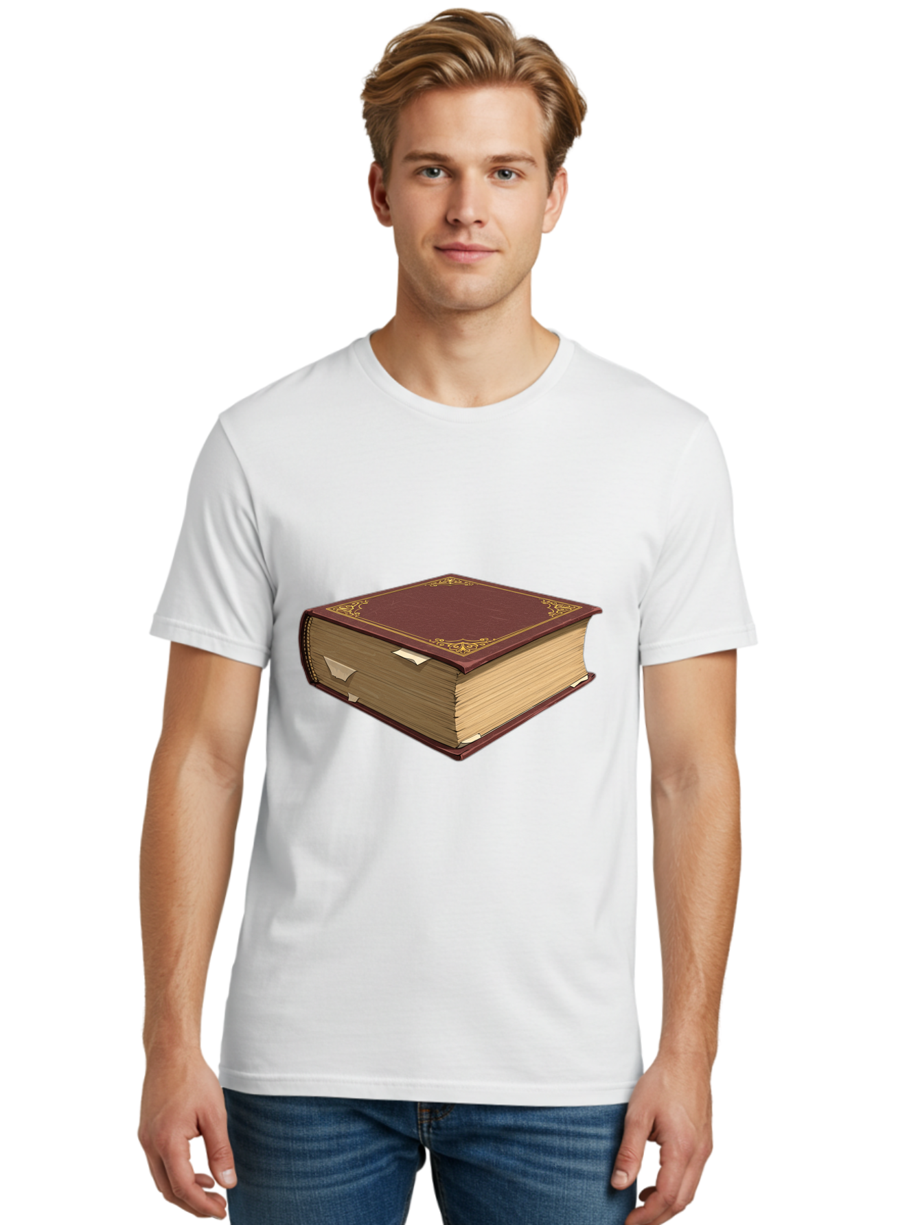 Red-Leather-Bound-Book Men'S Graphic Tee, 100% Cotton, Comfortable Casual Summer Wear, Machine Washable, Vintage Camera, Old Camera, Antique Camera, Black Camera, Classic Photography, Photography Equipment, Nostalgic Device, Film Camera, Bao797