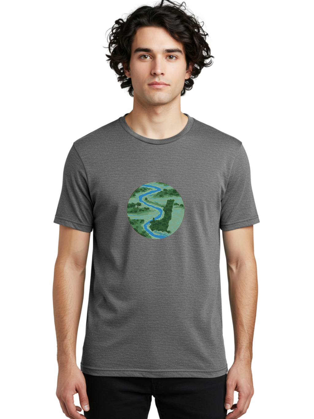 River-Landscape Men'S Graphic Tee, 100% Cotton, Comfortable Casual Summer Wear, Machine Washable, Vintage Camera, Old Camera, Antique Camera, Black Camera, Classic Photography, Photography Equipment, Nostalgic Device, Film Camera, Camera Art Bao799