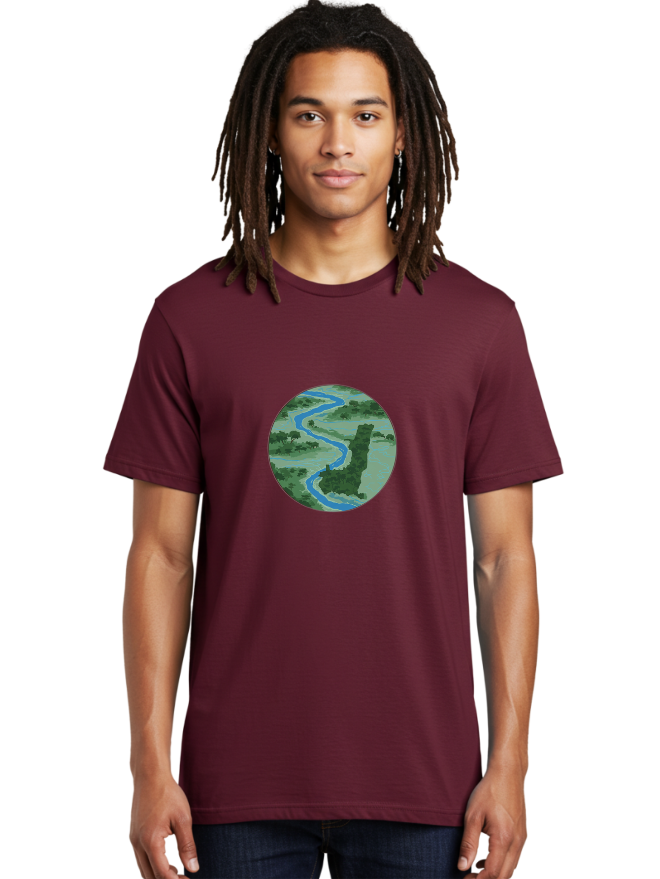 River-Landscape Men'S Graphic Tee, 100% Cotton, Comfortable Casual Summer Wear, Machine Washable, Vintage Camera, Old Camera, Antique Camera, Black Camera, Classic Photography, Photography Equipment, Nostalgic Device, Film Camera, Camera Art Bao799