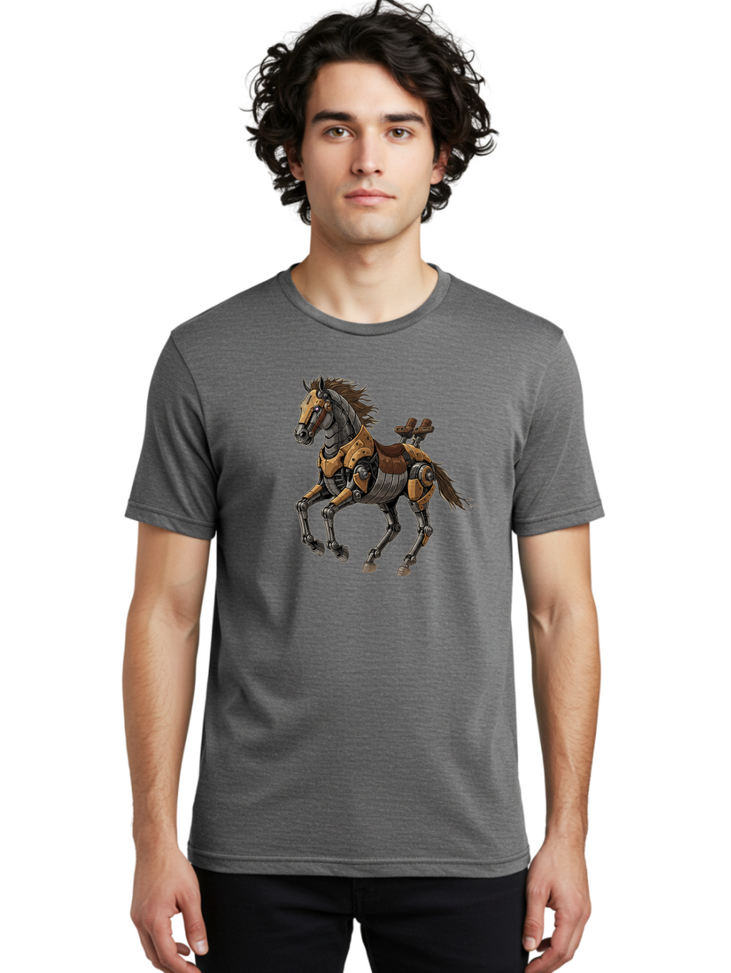 Robo-Horse Men'S Graphic Tee, 100% Cotton, Comfortable Casual Summer Wear, Machine Washable, Vintage Camera, Old Camera, Antique Camera, Black Camera, Classic Photography, Photography Equipment, Nostalgic Device, Film Camera, Camera Art Bao800