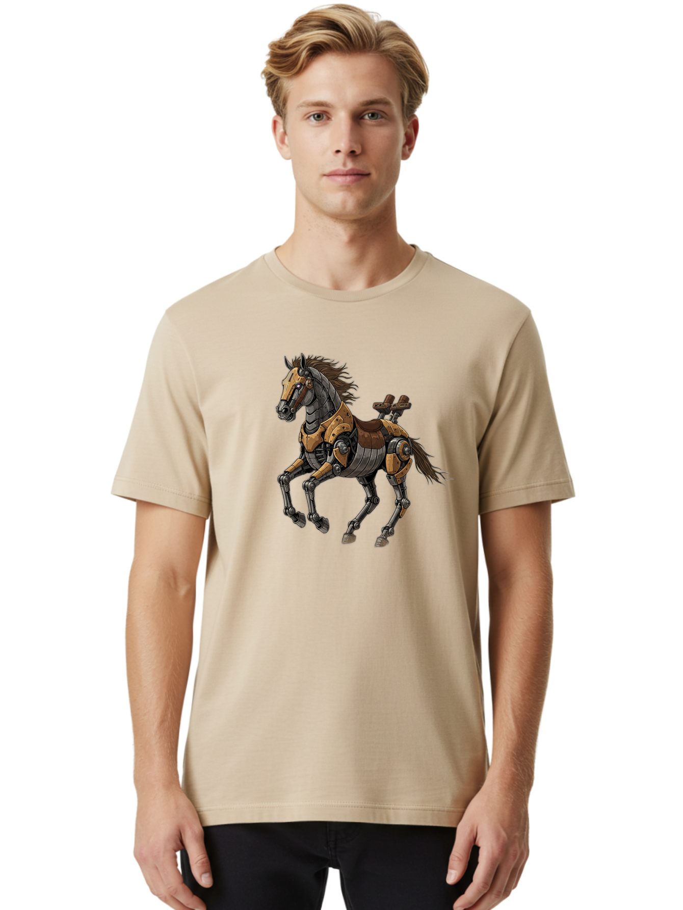 Robo-Horse Men'S Graphic Tee, 100% Cotton, Comfortable Casual Summer Wear, Machine Washable, Vintage Camera, Old Camera, Antique Camera, Black Camera, Classic Photography, Photography Equipment, Nostalgic Device, Film Camera, Camera Art Bao800