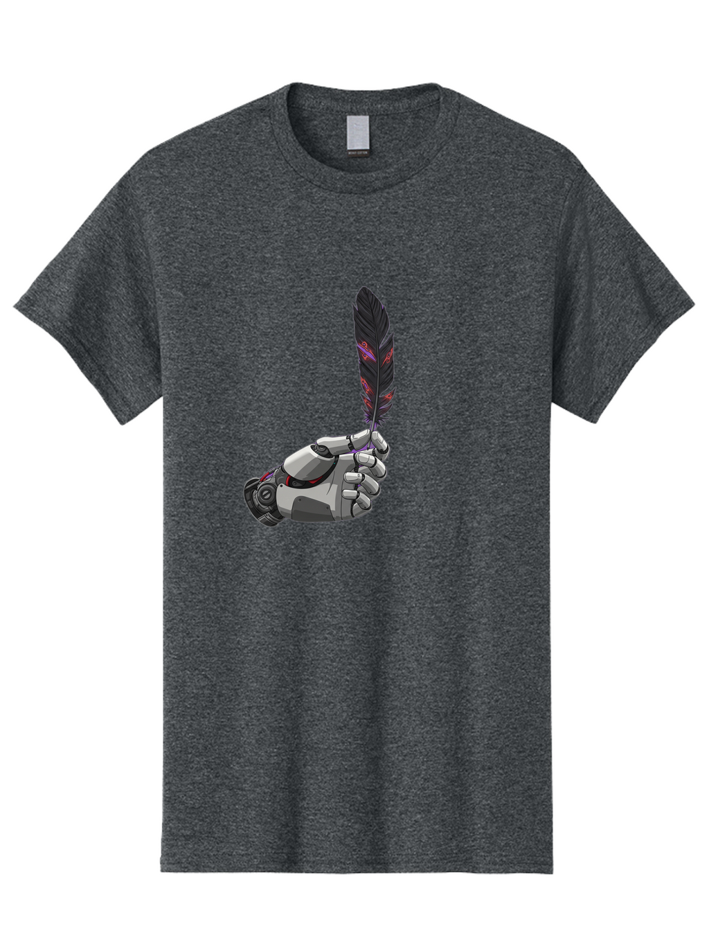 Robot-Hand-Holding-Feather Men'S Graphic Tee, 100% Cotton, Comfortable Casual Summer Wear, Machine Washable, Vintage Camera, Old Camera, Antique Camera, Black Camera, Classic Photography, Photography Equipment, Nostalgic Device, Film Camera, Bao803