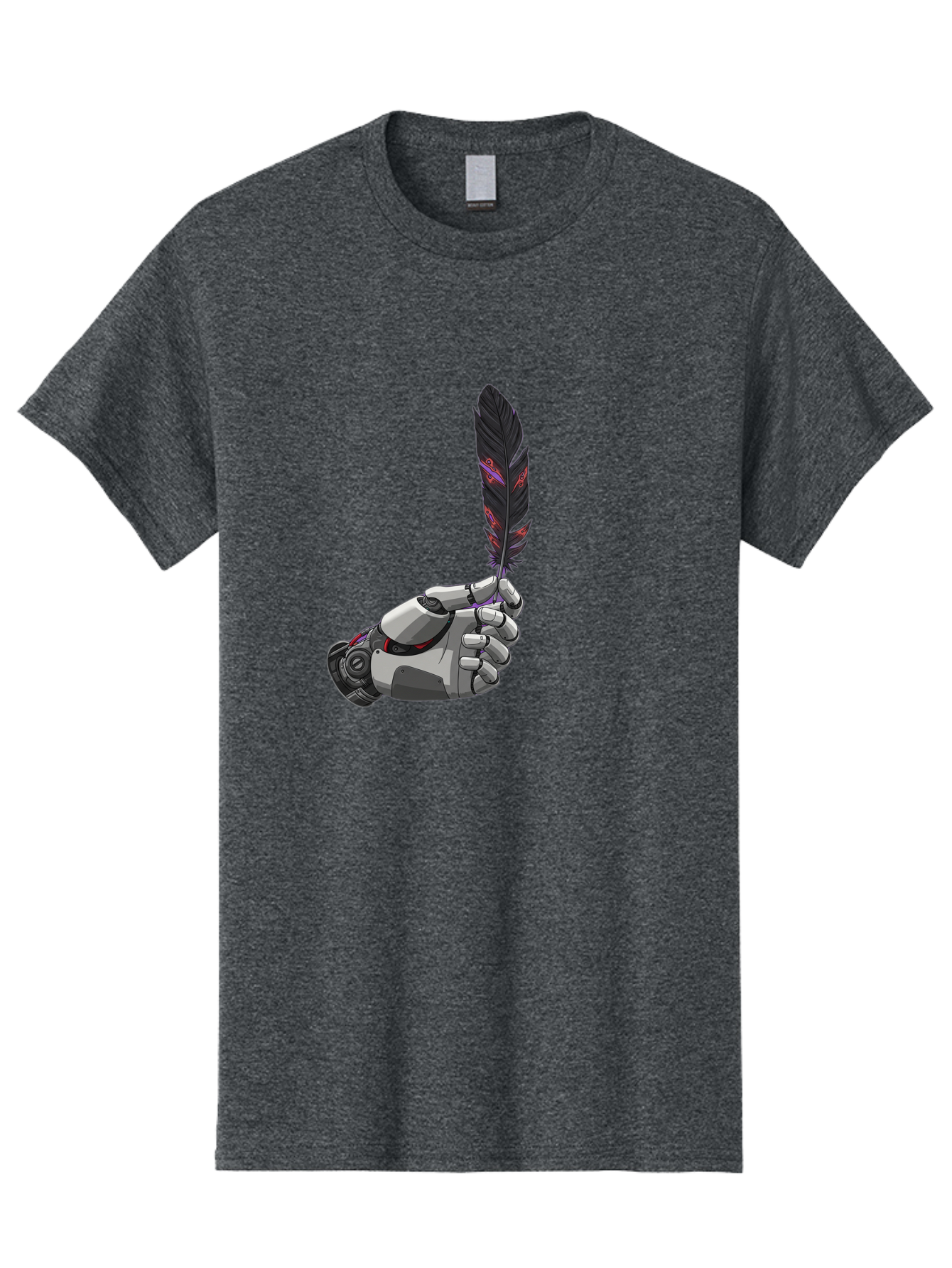 Robot-Hand-Holding-Feather Men'S Graphic Tee, 100% Cotton, Comfortable Casual Summer Wear, Machine Washable, Vintage Camera, Old Camera, Antique Camera, Black Camera, Classic Photography, Photography Equipment, Nostalgic Device, Film Camera, Bao803