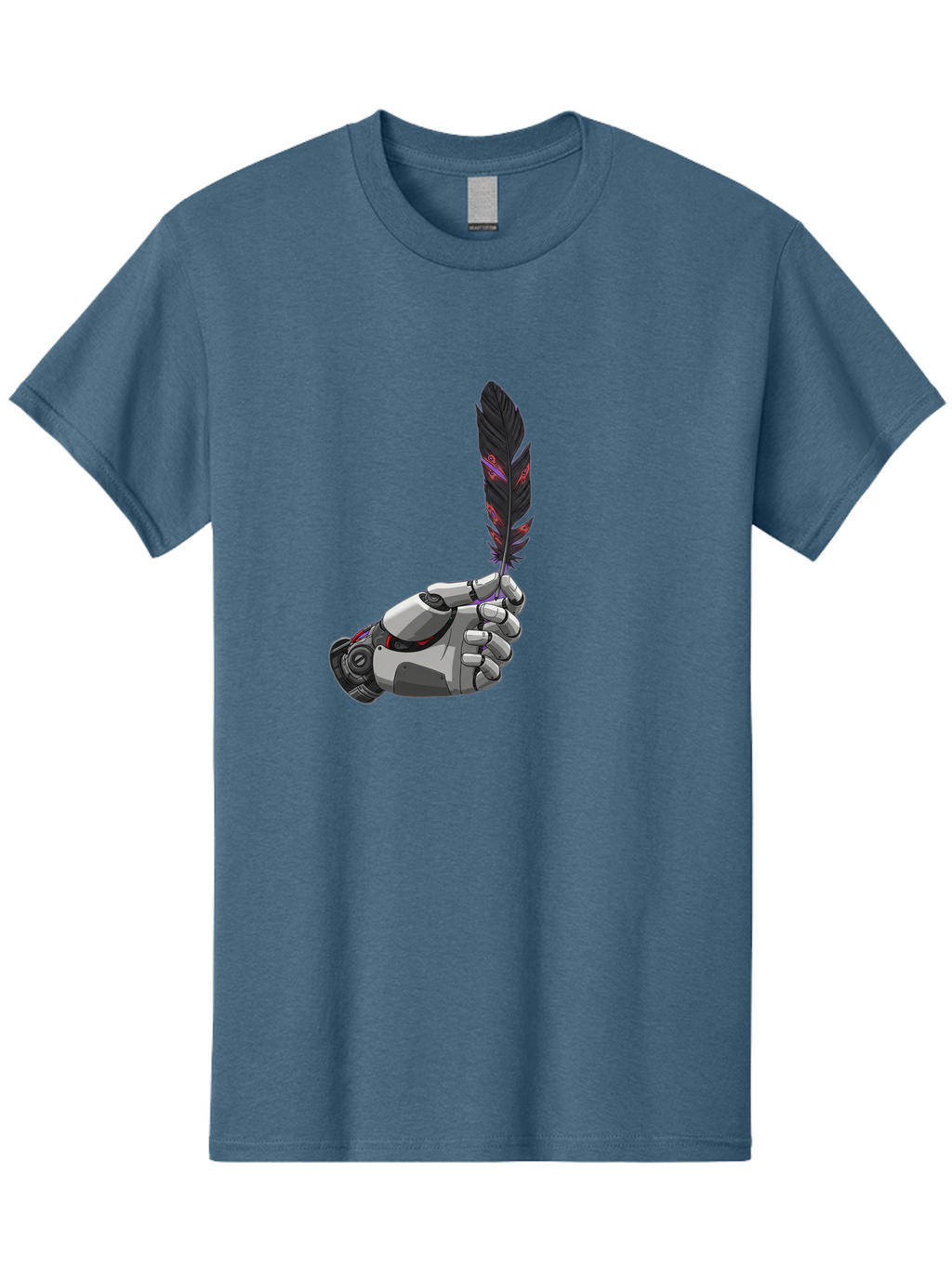 Robot-Hand-Holding-Feather Men'S Graphic Tee, 100% Cotton, Comfortable Casual Summer Wear, Machine Washable, Vintage Camera, Old Camera, Antique Camera, Black Camera, Classic Photography, Photography Equipment, Nostalgic Device, Film Camera, Bao803