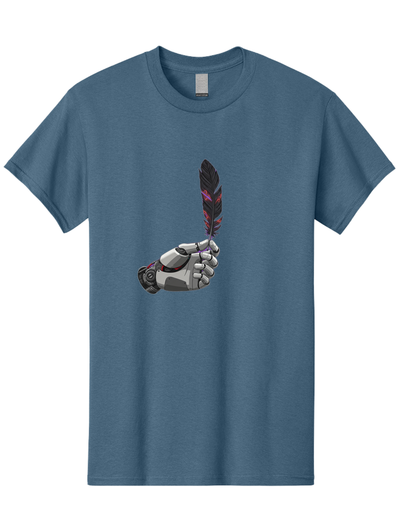 Robot-Hand-Holding-Feather Men'S Graphic Tee, 100% Cotton, Comfortable Casual Summer Wear, Machine Washable, Vintage Camera, Old Camera, Antique Camera, Black Camera, Classic Photography, Photography Equipment, Nostalgic Device, Film Camera, Bao803