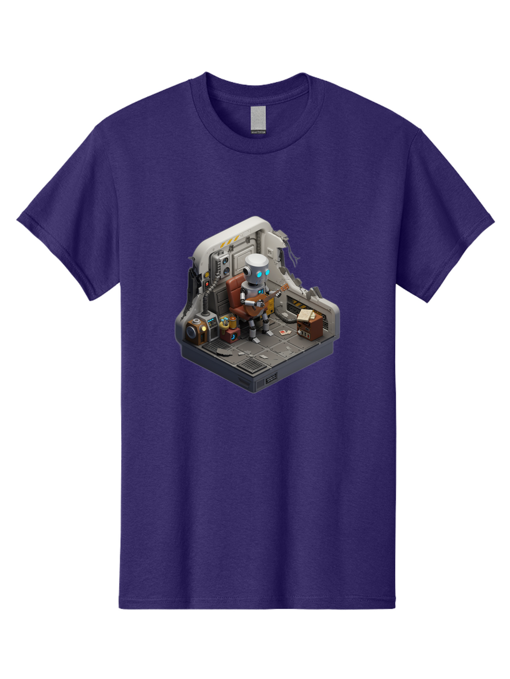 Robot-In-Control-Room Men'S Graphic Tee, 100% Cotton, Comfortable Casual Summer Wear, Machine Washable, Vintage Camera, Old Camera, Antique Camera, Black Camera, Classic Photography, Photography Equipment, Nostalgic Device, Film Camera, Bao804