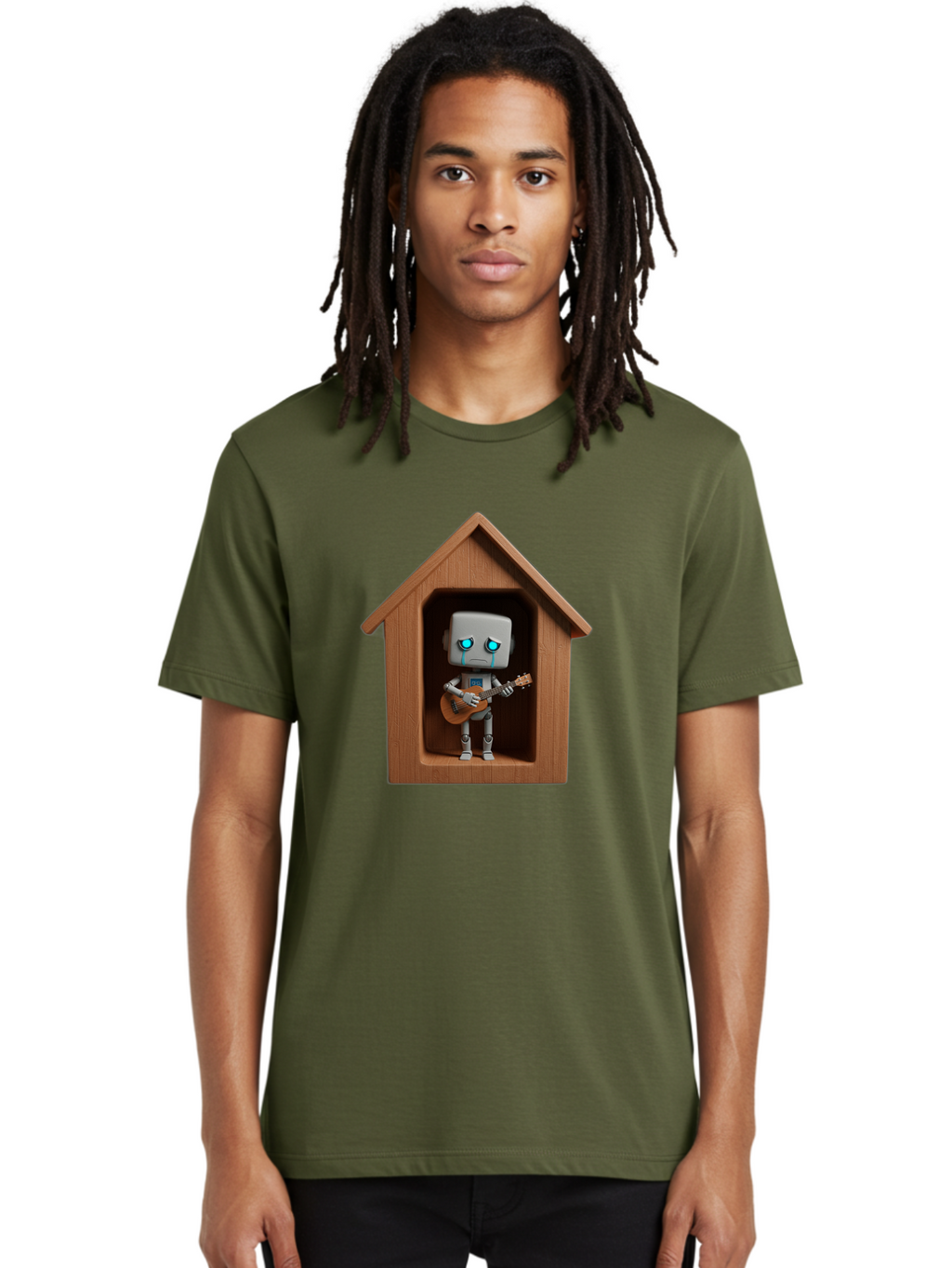 Robot-In-Dog-House Men'S Graphic Tee, 100% Cotton, Comfortable Casual Summer Wear, Machine Washable, Vintage Camera, Old Camera, Antique Camera, Black Camera, Classic Photography, Photography Equipment, Nostalgic Device, Film Camera, Bao805