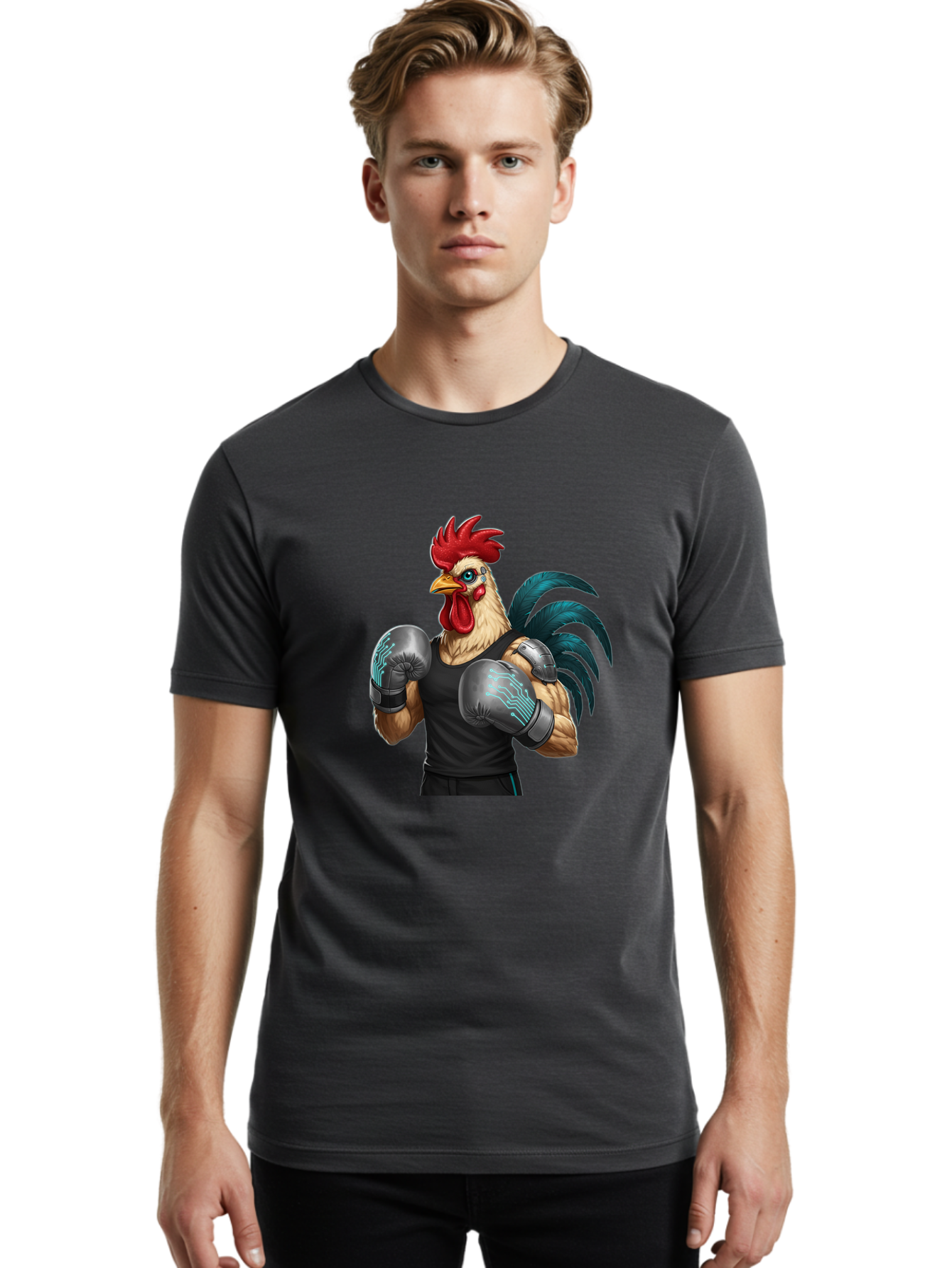Rooster-Boxer-1 Men'S Graphic Tee, 100% Cotton, Comfortable Casual Summer Wear, Machine Washable, Vintage Camera, Old Camera, Antique Camera, Black Camera, Classic Photography, Photography Equipment, Nostalgic Device, Film Camera, Camera Art Bao811