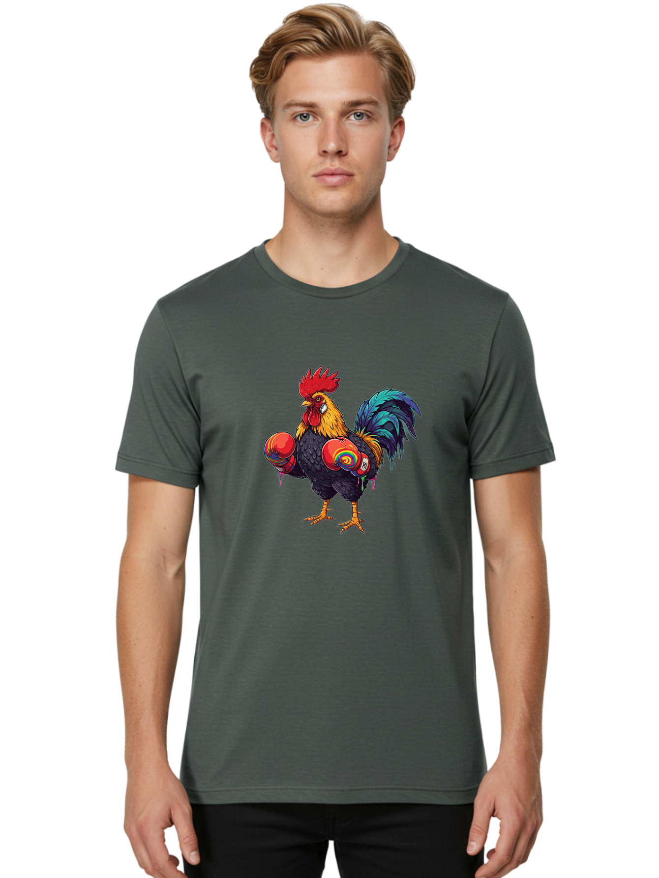 Rooster-Boxer Men'S Graphic Tee, 100% Cotton, Comfortable Casual Summer Wear, Machine Washable, Vintage Camera, Old Camera, Antique Camera, Black Camera, Classic Photography, Photography Equipment, Nostalgic Device, Film Camera, Camera Art Bao812