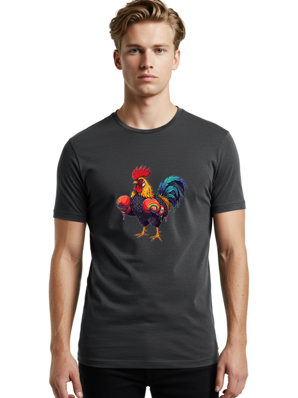 Rooster-Boxer Men'S Graphic Tee, 100% Cotton, Comfortable Casual Summer Wear, Machine Washable, Vintage Camera, Old Camera, Antique Camera, Black Camera, Classic Photography, Photography Equipment, Nostalgic Device, Film Camera, Camera Art Bao812