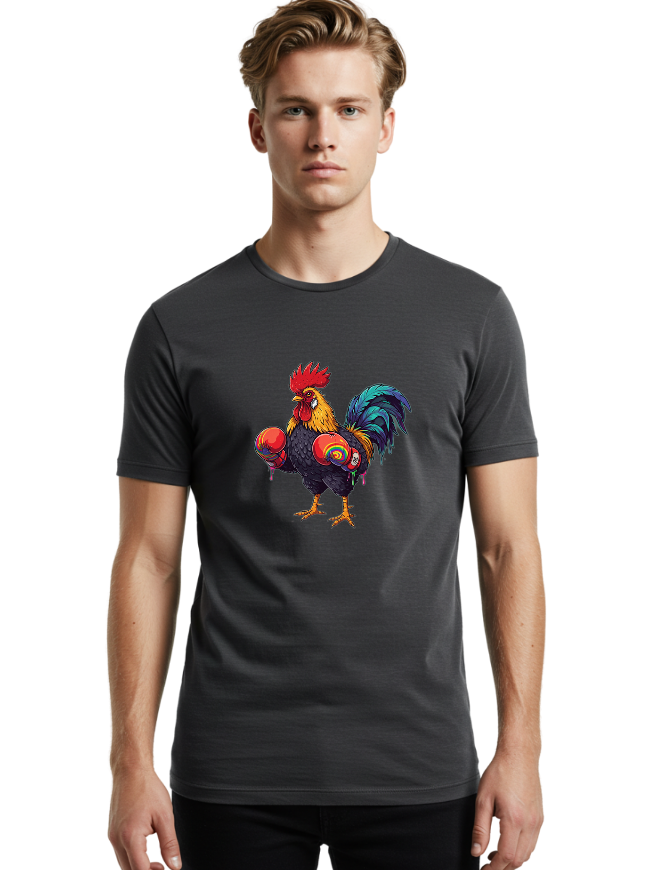 Rooster-Boxer Men'S Graphic Tee, 100% Cotton, Comfortable Casual Summer Wear, Machine Washable, Vintage Camera, Old Camera, Antique Camera, Black Camera, Classic Photography, Photography Equipment, Nostalgic Device, Film Camera, Camera Art Bao812