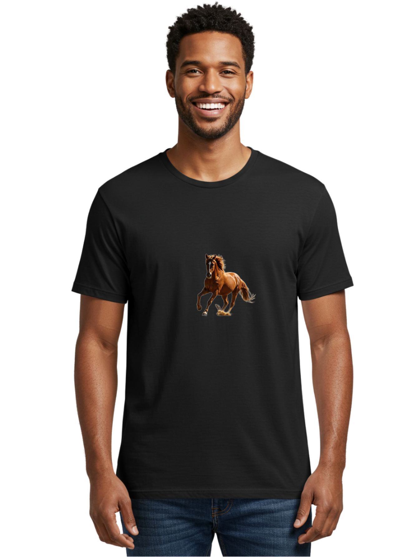 Running-Brown-Horse Men'S Graphic Tee, 100% Cotton, Comfortable Casual Summer Wear, Machine Washable, Vintage Camera, Old Camera, Antique Camera, Black Camera, Classic Photography, Photography Equipment, Nostalgic Device, Film Camera, Bao815