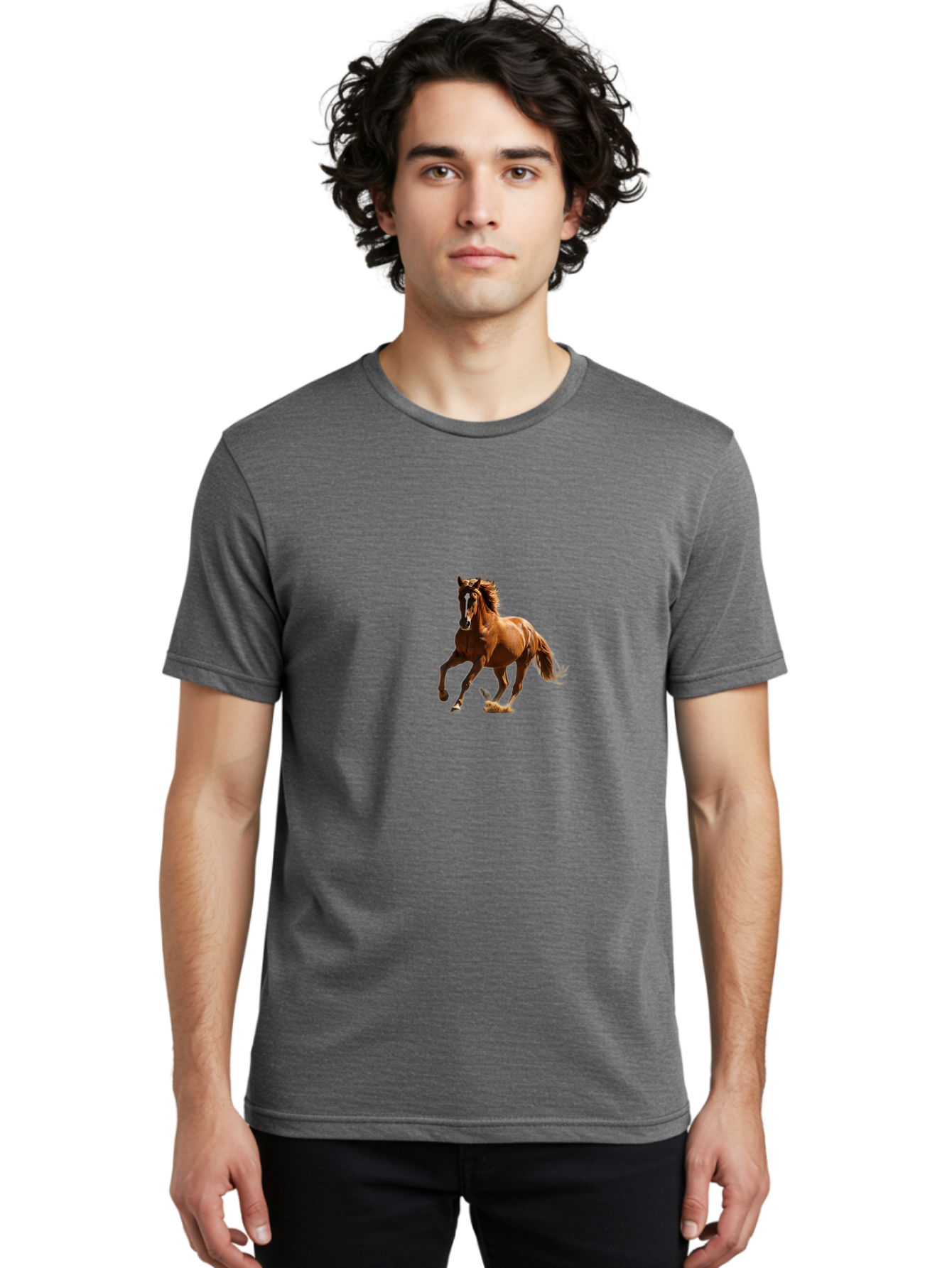 Running-Brown-Horse Men'S Graphic Tee, 100% Cotton, Comfortable Casual Summer Wear, Machine Washable, Vintage Camera, Old Camera, Antique Camera, Black Camera, Classic Photography, Photography Equipment, Nostalgic Device, Film Camera, Bao815