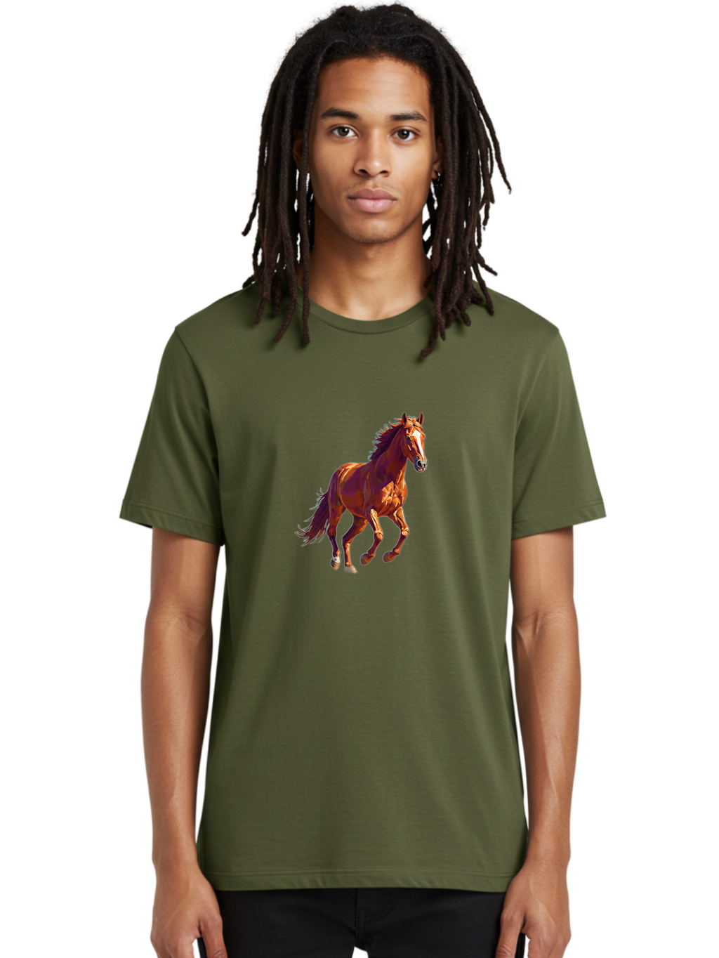 Running-Horse-1 Men'S Graphic Tee, 100% Cotton, Comfortable Casual Summer Wear, Machine Washable, Vintage Camera, Old Camera, Antique Camera, Black Camera, Classic Photography, Photography Equipment, Nostalgic Device, Film Camera, Camera Art Bao816