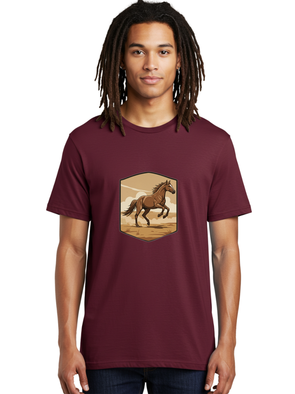Running-Horse-3 Men'S Graphic Tee, 100% Cotton, Comfortable Casual Summer Wear, Machine Washable, Vintage Camera, Old Camera, Antique Camera, Black Camera, Classic Photography, Photography Equipment, Nostalgic Device, Film Camera, Camera Art Bao818
