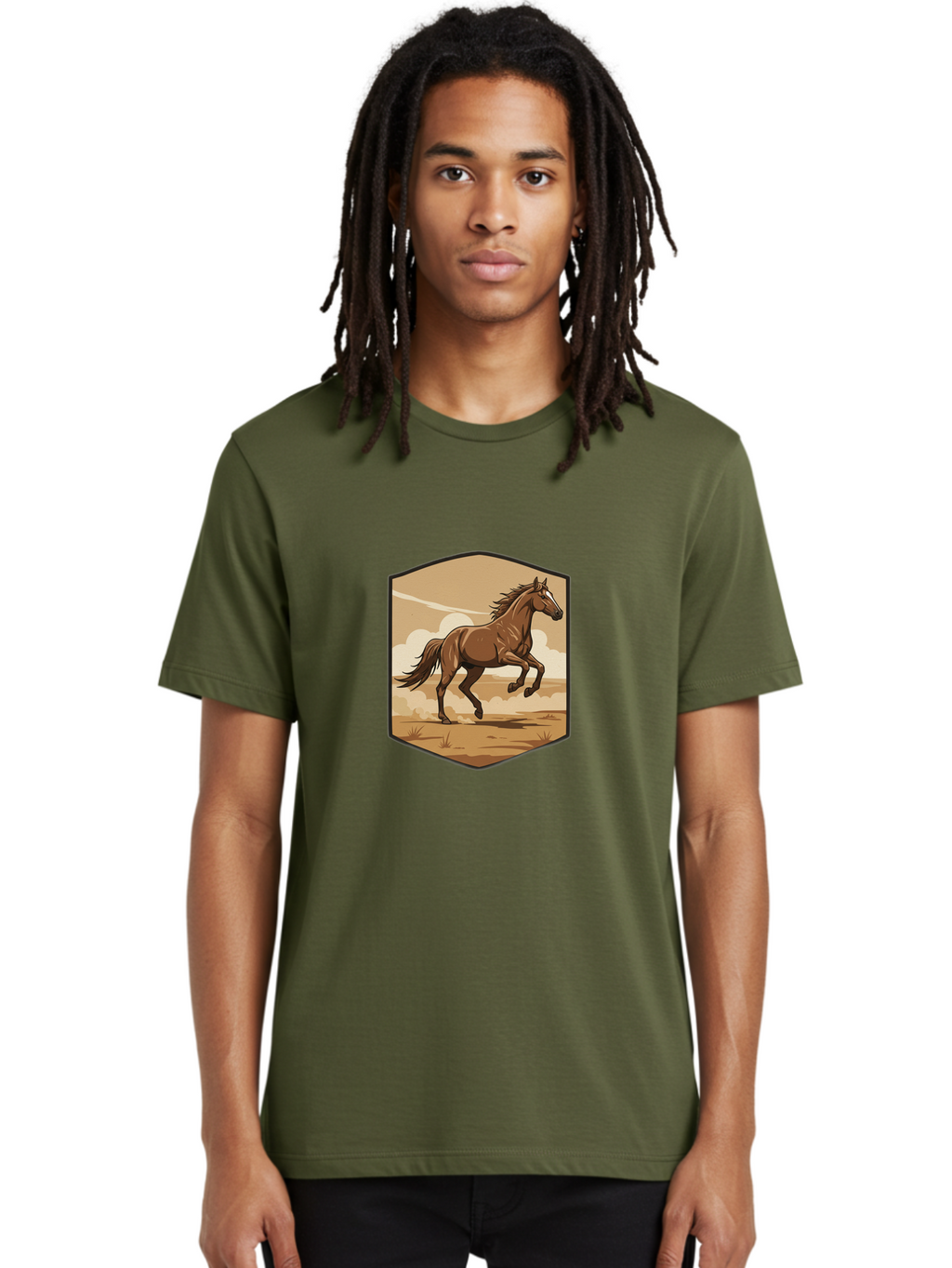 Running-Horse-3 Men'S Graphic Tee, 100% Cotton, Comfortable Casual Summer Wear, Machine Washable, Vintage Camera, Old Camera, Antique Camera, Black Camera, Classic Photography, Photography Equipment, Nostalgic Device, Film Camera, Camera Art Bao818