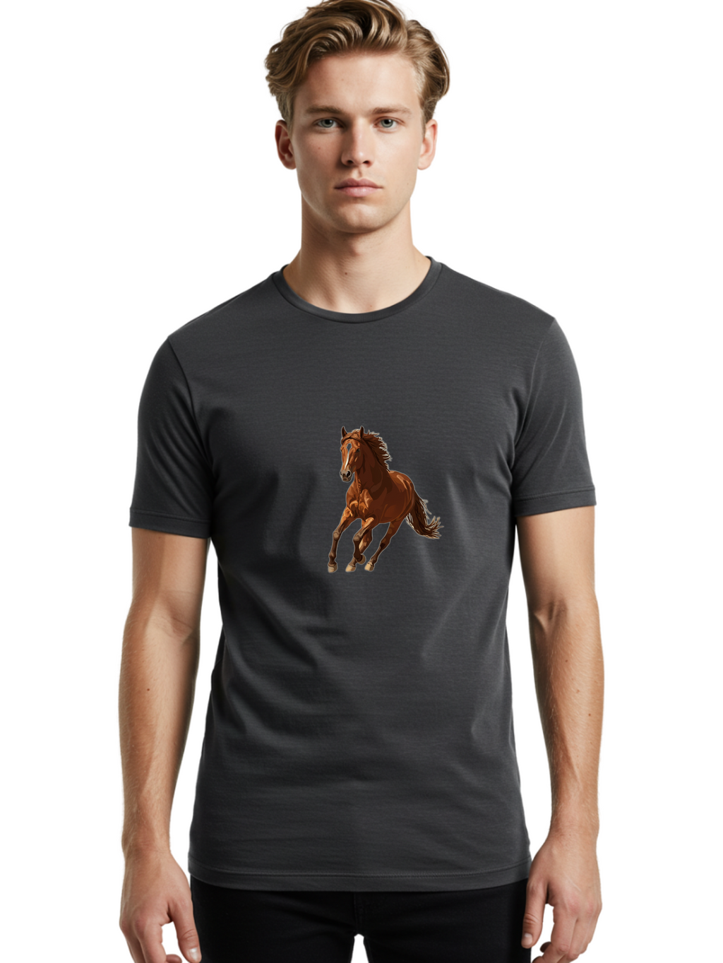 Running-Horse Men'S Graphic Tee, 100% Cotton, Comfortable Casual Summer Wear, Machine Washable, Vintage Camera, Old Camera, Antique Camera, Black Camera, Classic Photography, Photography Equipment, Nostalgic Device, Film Camera, Camera Art Bao820