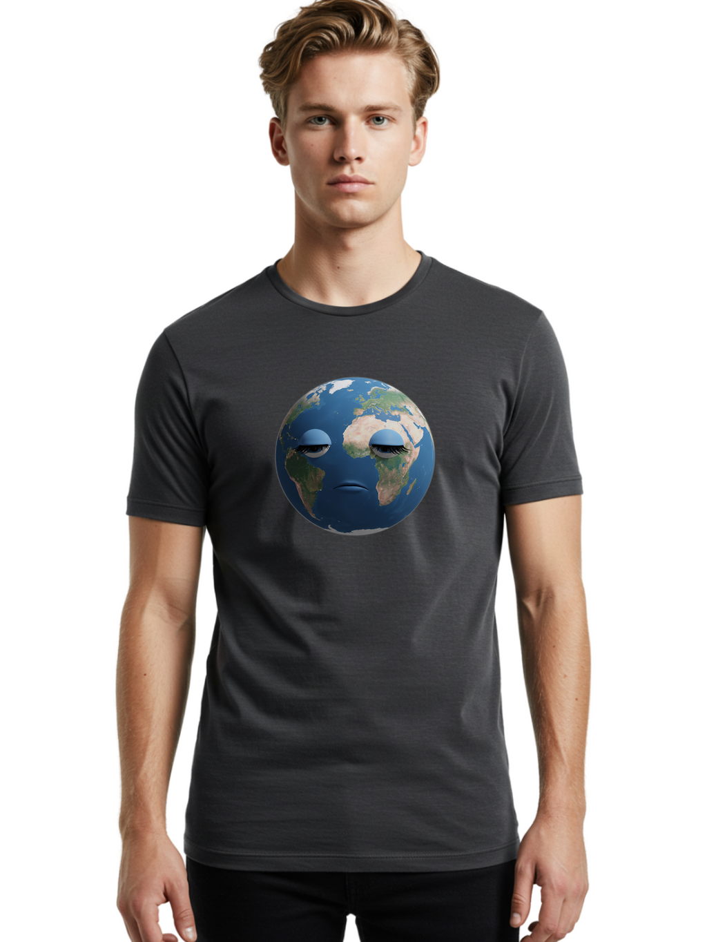Sad-Earth-1 Men'S Graphic Tee, 100% Cotton, Comfortable Casual Summer Wear, Machine Washable, Vintage Camera, Old Camera, Antique Camera, Black Camera, Classic Photography, Photography Equipment, Nostalgic Device, Film Camera, Camera Art Bao824