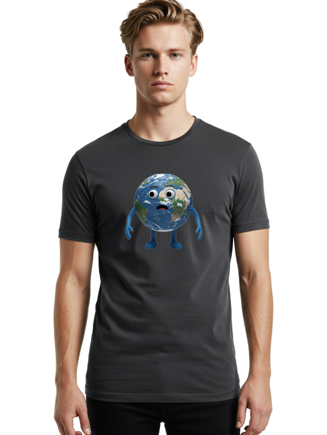 Sad-Earth-Character Men'S Graphic Tee, 100% Cotton, Comfortable Casual Summer Wear, Machine Washable, Vintage Camera, Old Camera, Antique Camera, Black Camera, Classic Photography, Photography Equipment, Nostalgic Device, Film Camera, Bao825