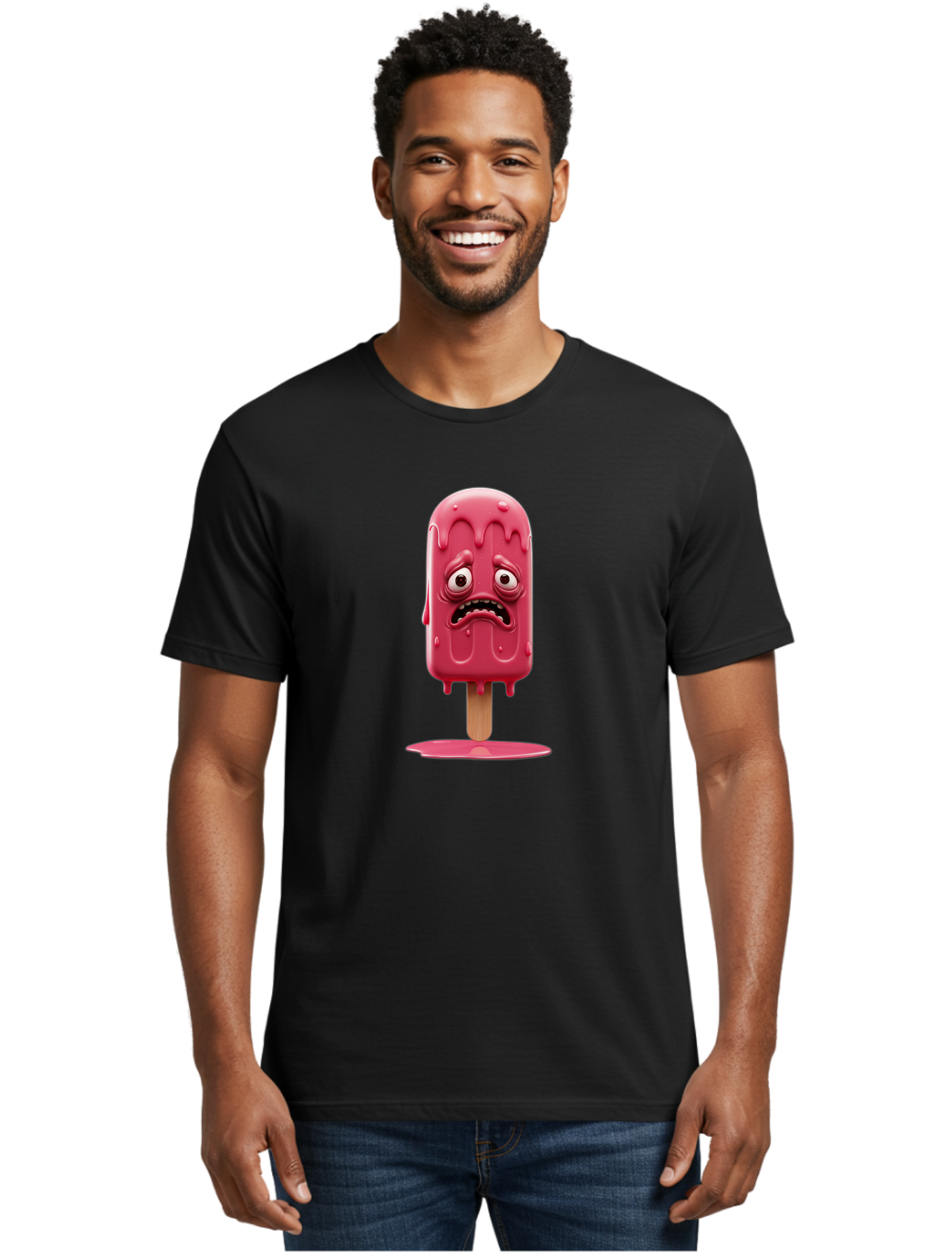 Sad-Ice-Cream-1 Men'S Graphic Tee, 100% Cotton, Comfortable Casual Summer Wear, Machine Washable, Vintage Camera, Old Camera, Antique Camera, Black Camera, Classic Photography, Photography Equipment, Nostalgic Device, Film Camera, Camera Art Bao828