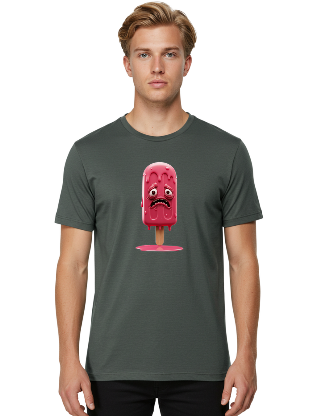 Sad-Ice-Cream-1 Men'S Graphic Tee, 100% Cotton, Comfortable Casual Summer Wear, Machine Washable, Vintage Camera, Old Camera, Antique Camera, Black Camera, Classic Photography, Photography Equipment, Nostalgic Device, Film Camera, Camera Art Bao828
