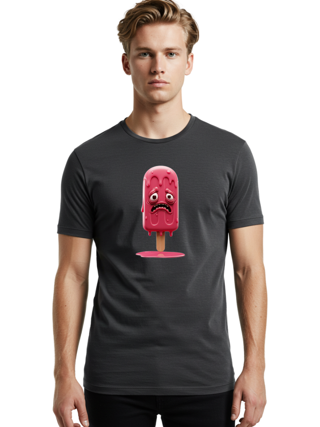 Sad-Ice-Cream-1 Men'S Graphic Tee, 100% Cotton, Comfortable Casual Summer Wear, Machine Washable, Vintage Camera, Old Camera, Antique Camera, Black Camera, Classic Photography, Photography Equipment, Nostalgic Device, Film Camera, Camera Art Bao828