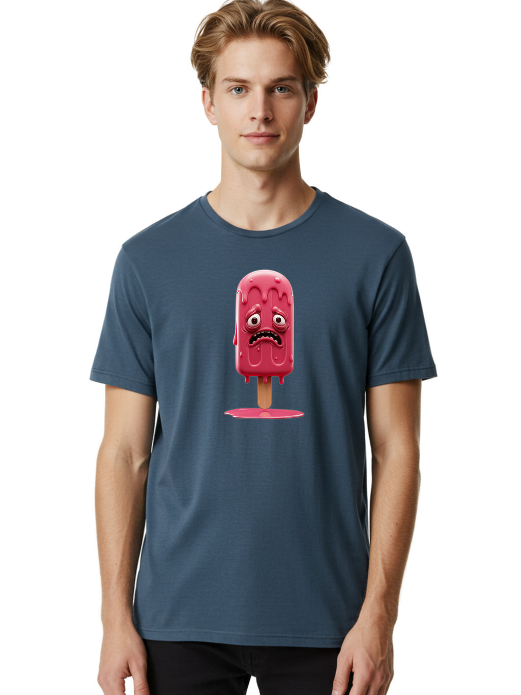 Sad-Ice-Cream-1 Men'S Graphic Tee, 100% Cotton, Comfortable Casual Summer Wear, Machine Washable, Vintage Camera, Old Camera, Antique Camera, Black Camera, Classic Photography, Photography Equipment, Nostalgic Device, Film Camera, Camera Art Bao828