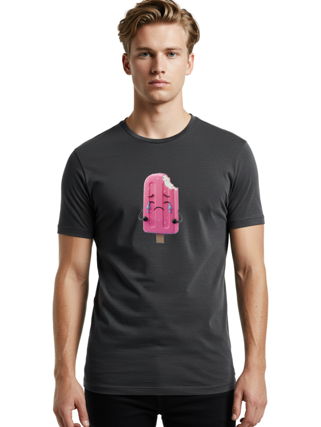 Sad-Pink-Ice-Cream Men'S Graphic Tee, 100% Cotton, Comfortable Casual Summer Wear, Machine Washable, Vintage Camera, Old Camera, Antique Camera, Black Camera, Classic Photography, Photography Equipment, Nostalgic Device, Film Camera, Bao835