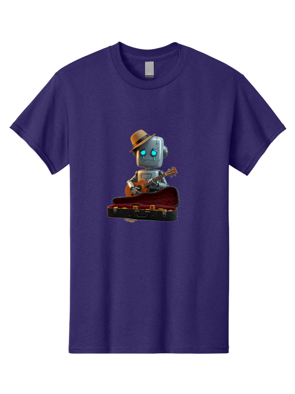 Sad-Robot-Musician Men'S Graphic Tee, 100% Cotton, Comfortable Casual Summer Wear, Machine Washable, Vintage Camera, Old Camera, Antique Camera, Black Camera, Classic Photography, Photography Equipment, Nostalgic Device, Film Camera, Bao837