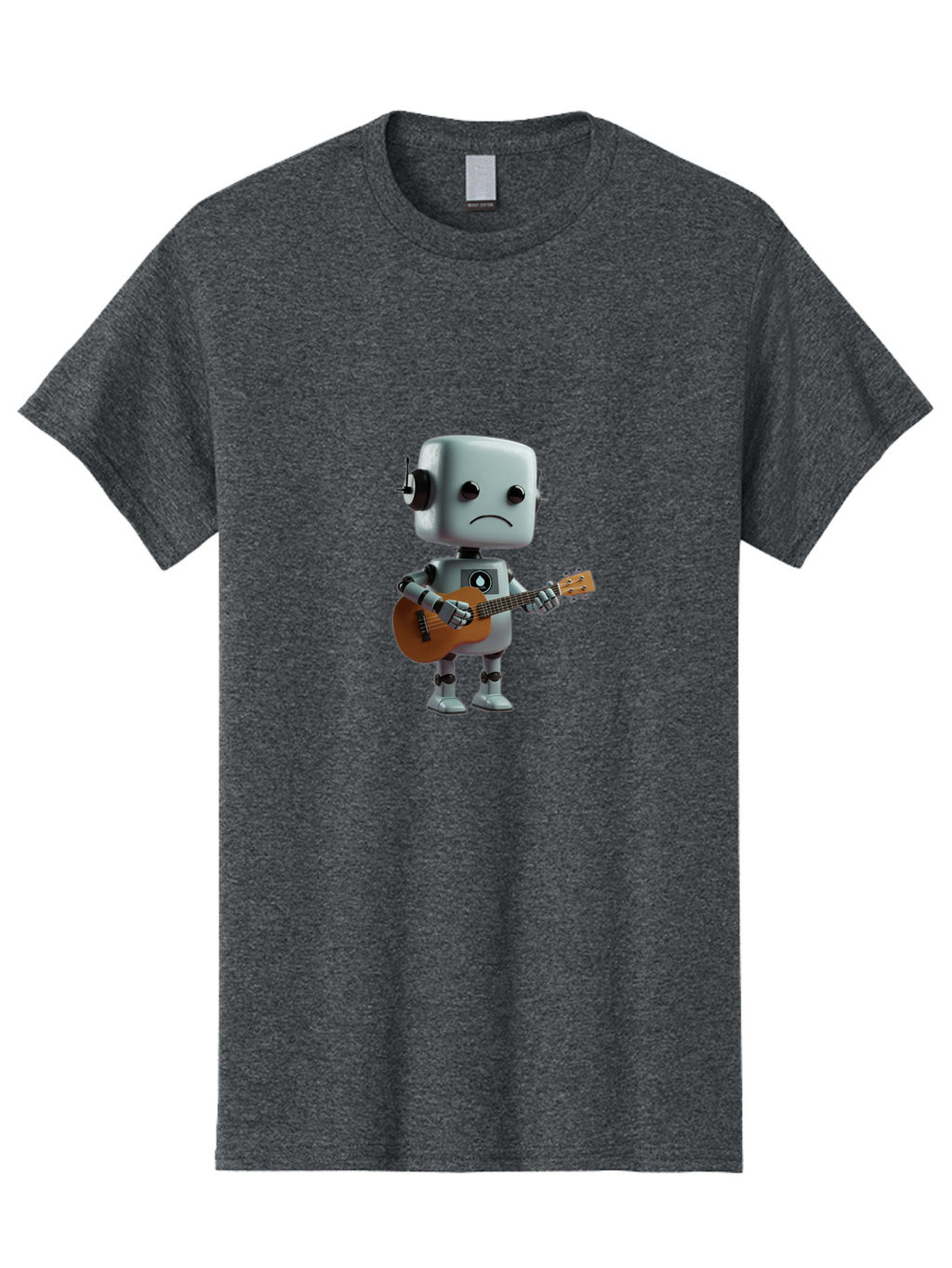 Sad-Robot-With-Guitar-1 Men'S Graphic Tee, 100% Cotton, Comfortable Casual Summer Wear, Machine Washable, Vintage Camera, Old Camera, Antique Camera, Black Camera, Classic Photography, Photography Equipment, Nostalgic Device, Film Camera, Bao839