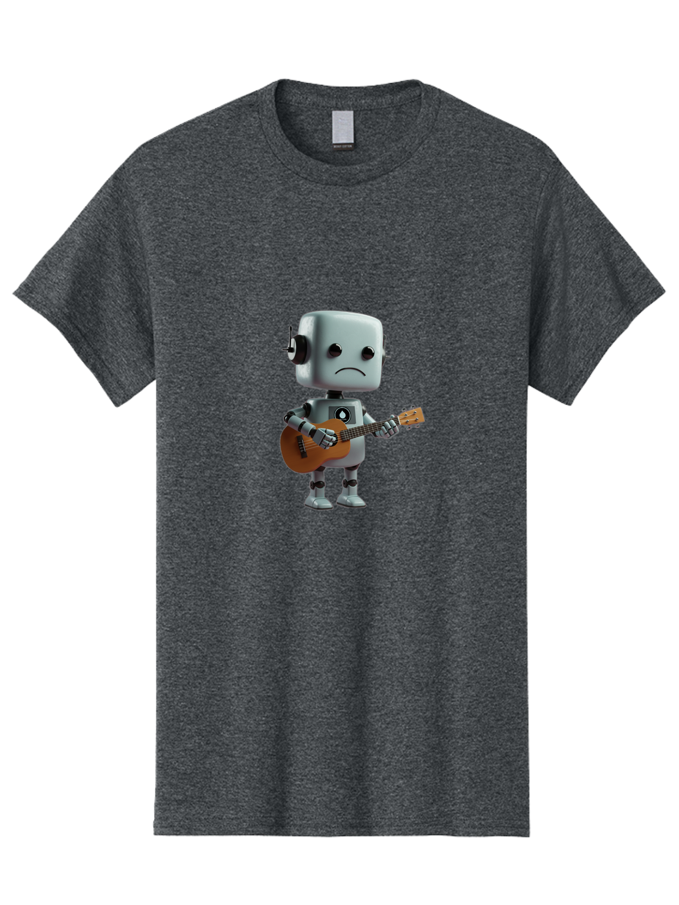 Sad-Robot-With-Guitar-1 Men'S Graphic Tee, 100% Cotton, Comfortable Casual Summer Wear, Machine Washable, Vintage Camera, Old Camera, Antique Camera, Black Camera, Classic Photography, Photography Equipment, Nostalgic Device, Film Camera, Bao839