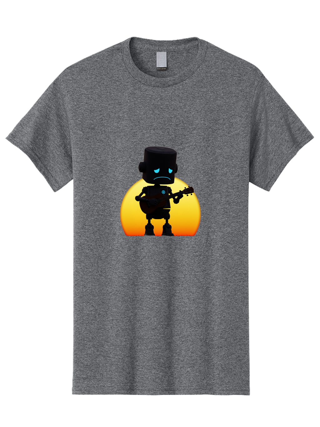Sad-Robot-With-Guitar-2 Men'S Graphic Tee, 100% Cotton, Comfortable Casual Summer Wear, Machine Washable, Vintage Camera, Old Camera, Antique Camera, Black Camera, Classic Photography, Photography Equipment, Nostalgic Device, Film Camera, Bao840