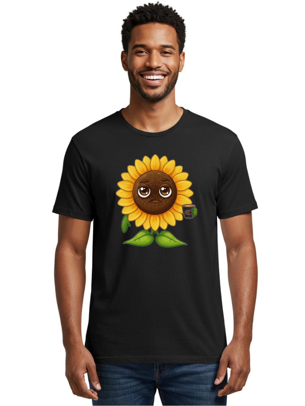 Sad-Sunflower-1 Men'S Graphic Tee, 100% Cotton, Comfortable Casual Summer Wear, Machine Washable, Vintage Camera, Old Camera, Antique Camera, Black Camera, Classic Photography, Photography Equipment, Nostalgic Device, Film Camera, Camera Art Bao843