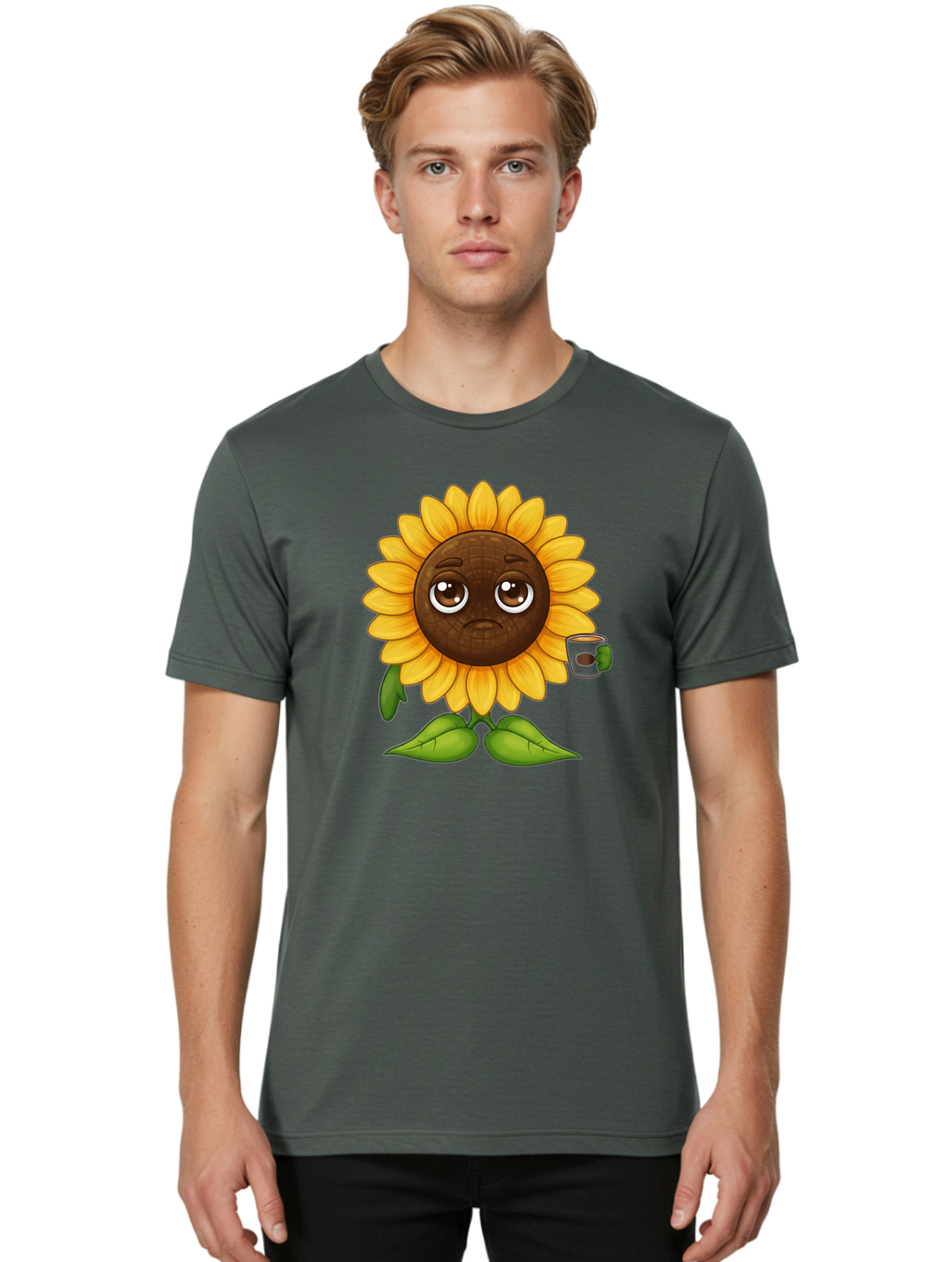 Sad-Sunflower-1 Men'S Graphic Tee, 100% Cotton, Comfortable Casual Summer Wear, Machine Washable, Vintage Camera, Old Camera, Antique Camera, Black Camera, Classic Photography, Photography Equipment, Nostalgic Device, Film Camera, Camera Art Bao843