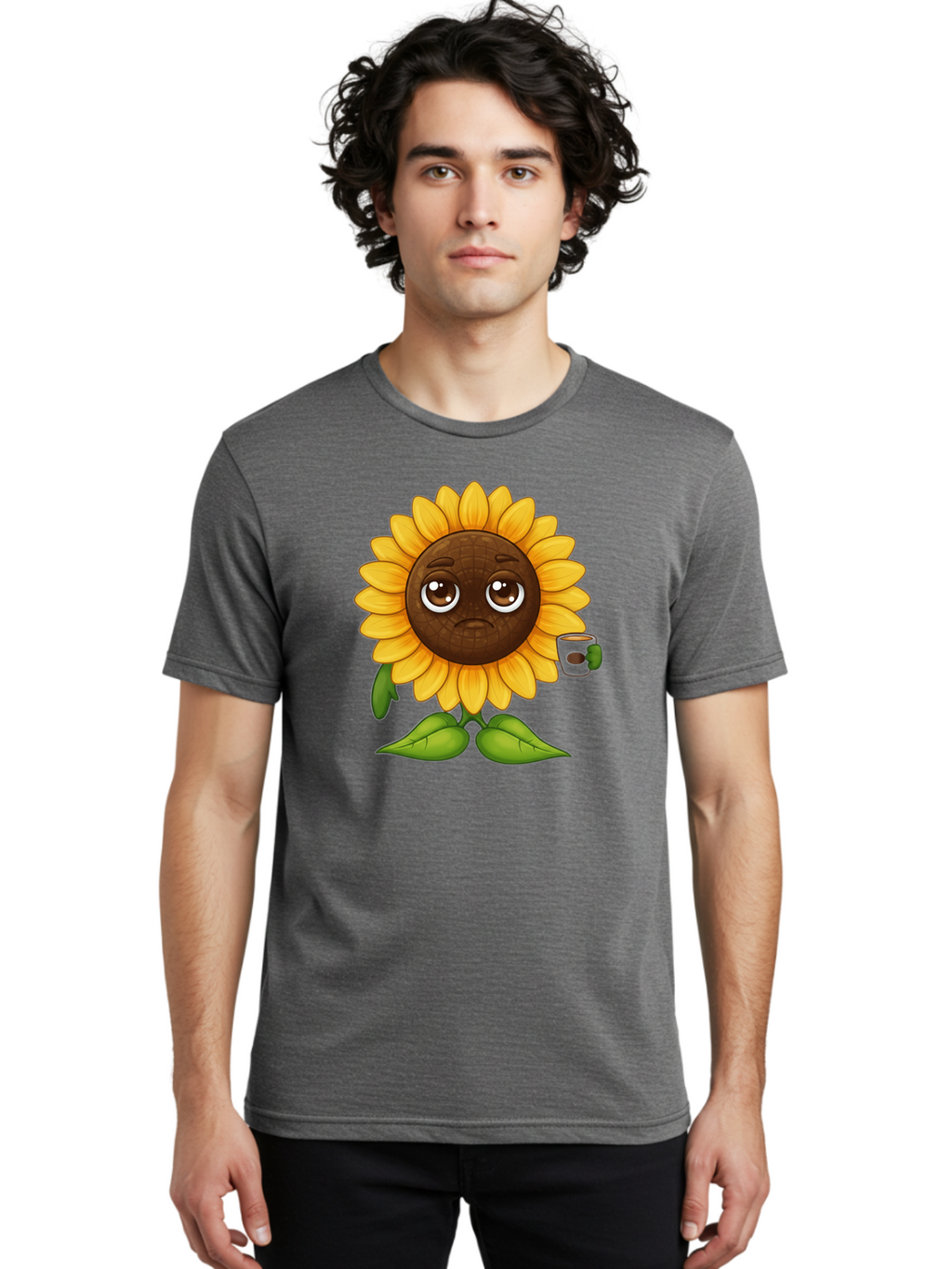 Sad-Sunflower-1 Men'S Graphic Tee, 100% Cotton, Comfortable Casual Summer Wear, Machine Washable, Vintage Camera, Old Camera, Antique Camera, Black Camera, Classic Photography, Photography Equipment, Nostalgic Device, Film Camera, Camera Art Bao843
