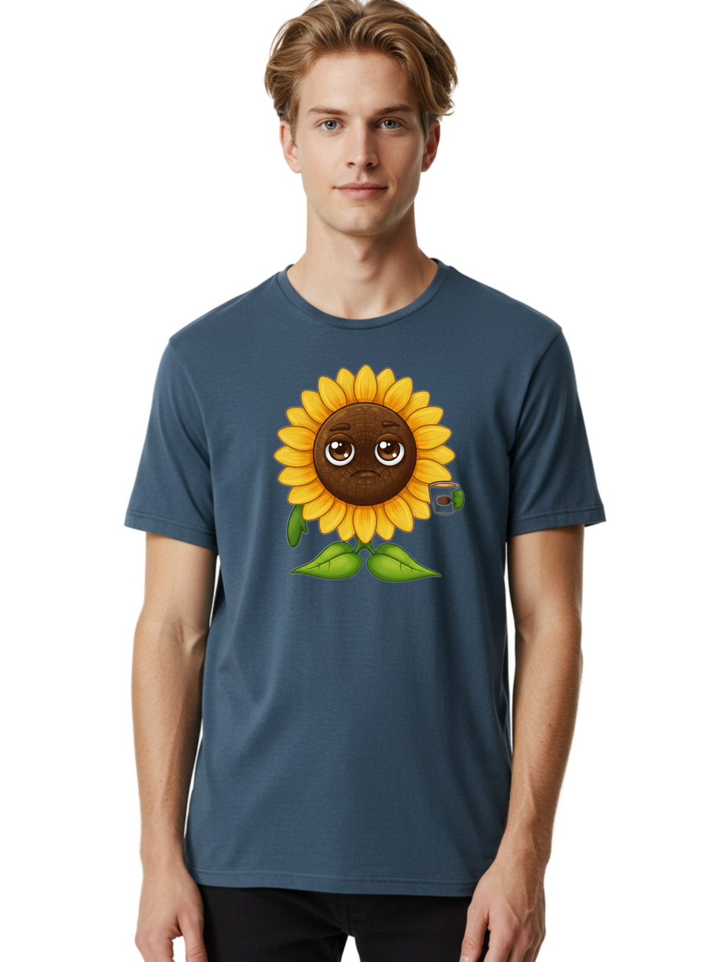 Sad-Sunflower-1 Men'S Graphic Tee, 100% Cotton, Comfortable Casual Summer Wear, Machine Washable, Vintage Camera, Old Camera, Antique Camera, Black Camera, Classic Photography, Photography Equipment, Nostalgic Device, Film Camera, Camera Art Bao843