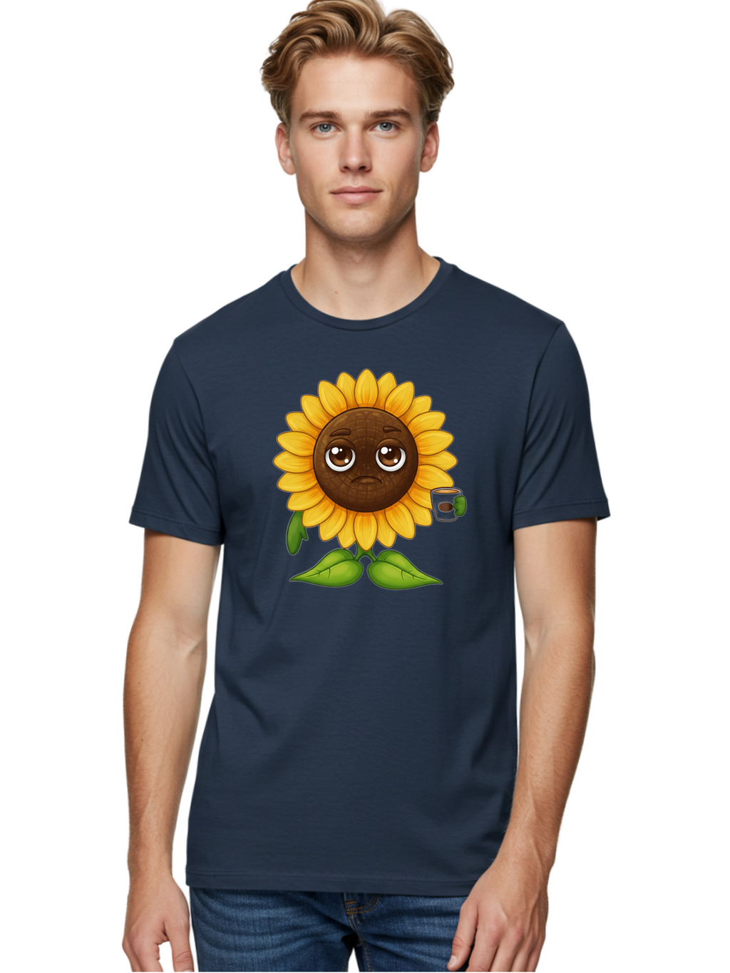 Sad-Sunflower-1 Men'S Graphic Tee, 100% Cotton, Comfortable Casual Summer Wear, Machine Washable, Vintage Camera, Old Camera, Antique Camera, Black Camera, Classic Photography, Photography Equipment, Nostalgic Device, Film Camera, Camera Art Bao843