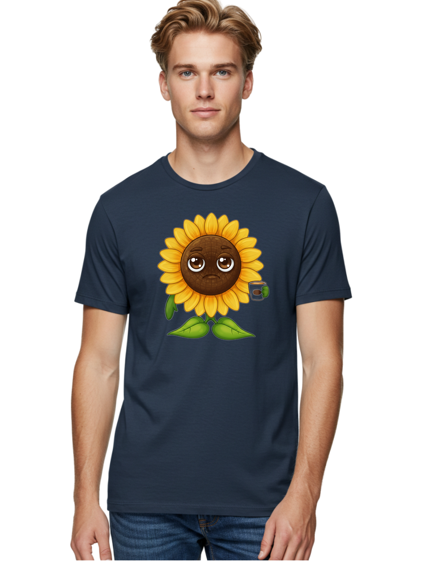 Sad-Sunflower-1 Men'S Graphic Tee, 100% Cotton, Comfortable Casual Summer Wear, Machine Washable, Vintage Camera, Old Camera, Antique Camera, Black Camera, Classic Photography, Photography Equipment, Nostalgic Device, Film Camera, Camera Art Bao843