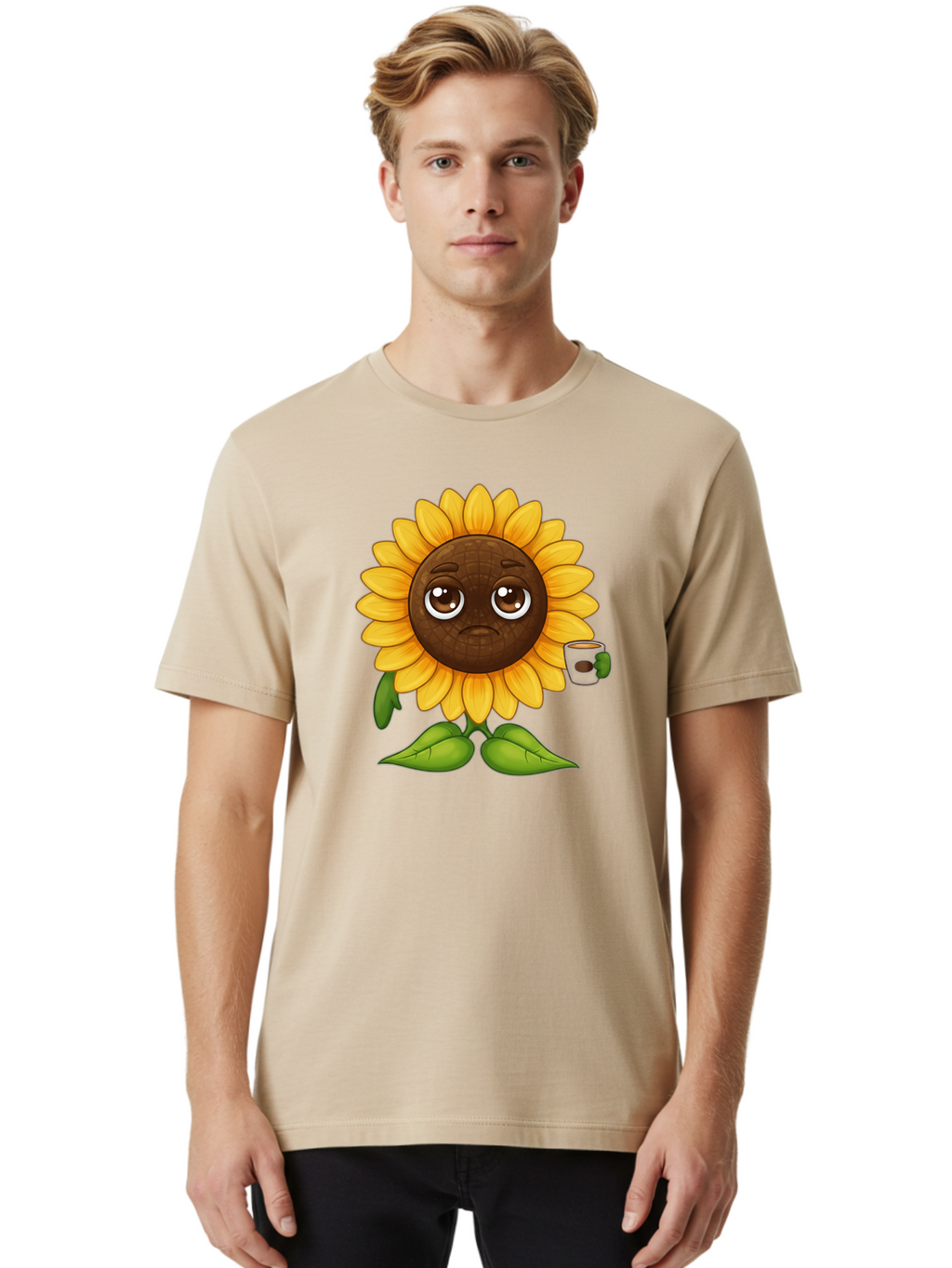 Sad-Sunflower-1 Men'S Graphic Tee, 100% Cotton, Comfortable Casual Summer Wear, Machine Washable, Vintage Camera, Old Camera, Antique Camera, Black Camera, Classic Photography, Photography Equipment, Nostalgic Device, Film Camera, Camera Art Bao843